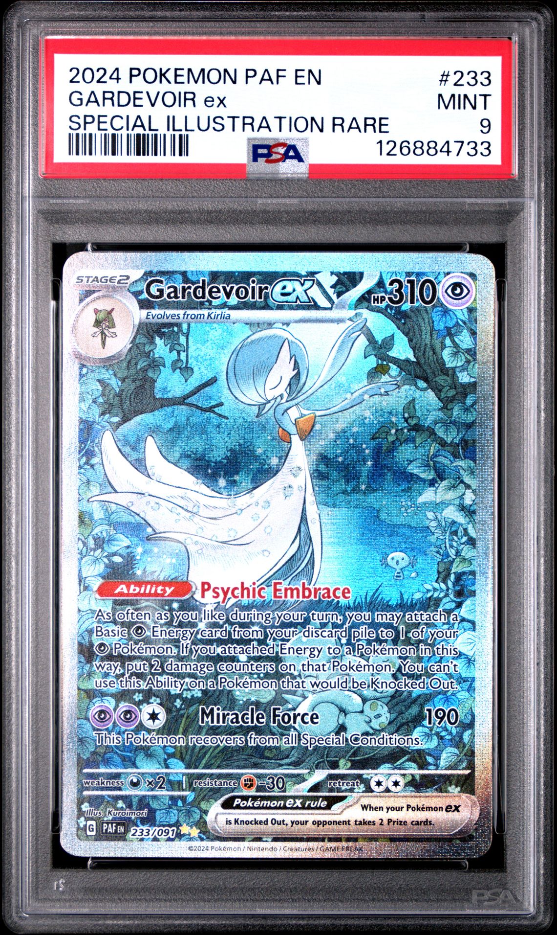 2024 Pokemon Paf En-Paldean Fates Gardevoir Ex #233 (Special Illustration Rare) Mint 9 front