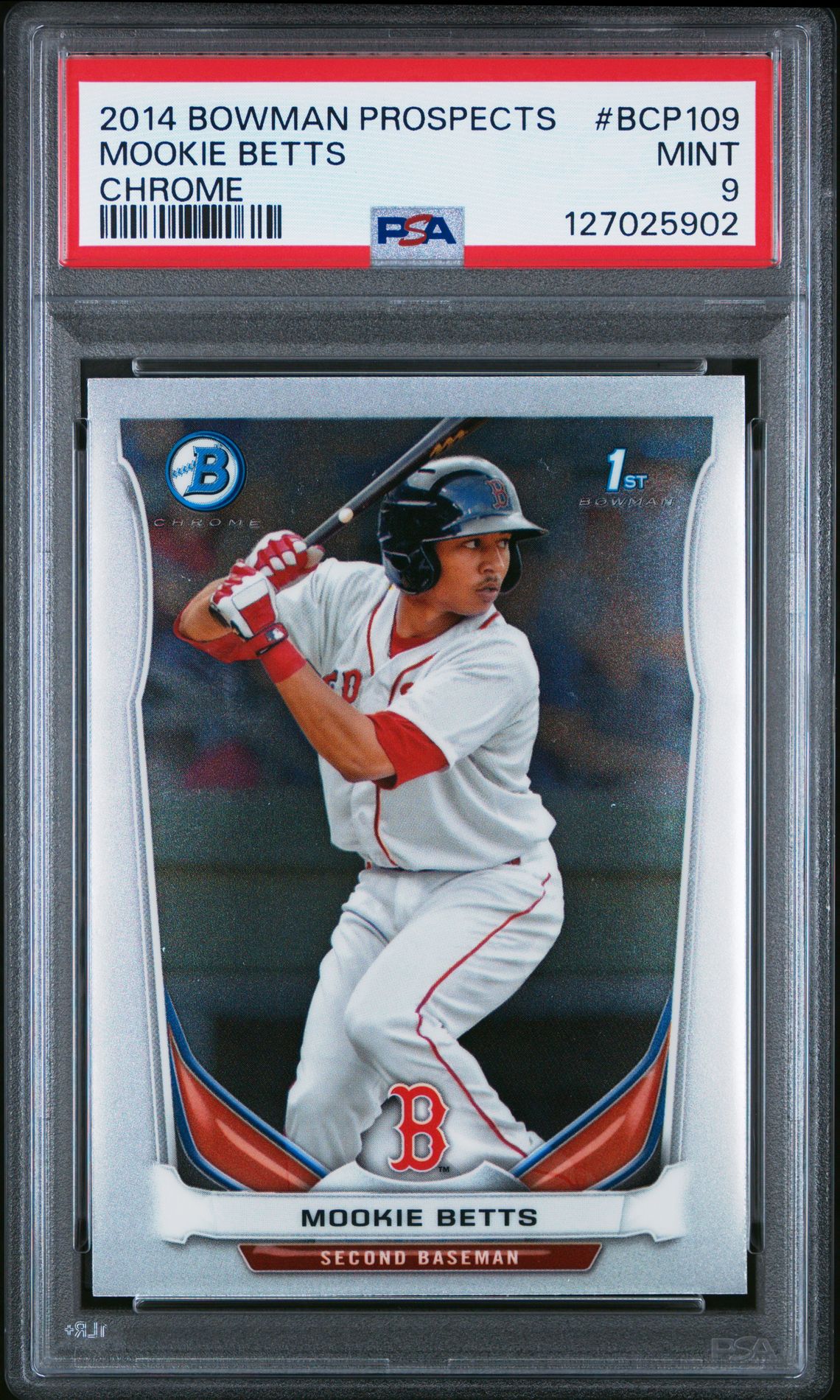 2014 Bowman Prospects Mookie Betts #Bcp109 (Chrome) Mint 9 front