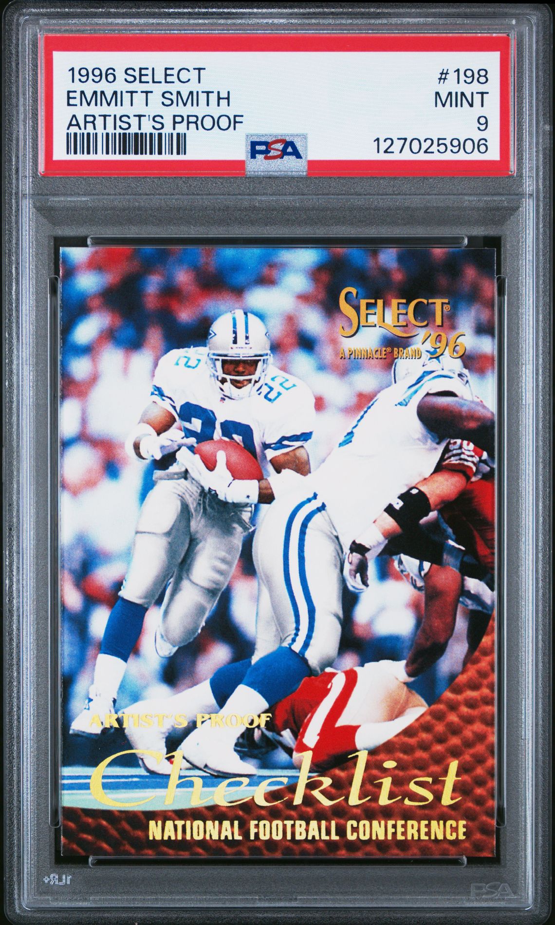 1996 Select Artist's Proof Emmitt Smith #198 (Artist's Proof) Mint 9 front