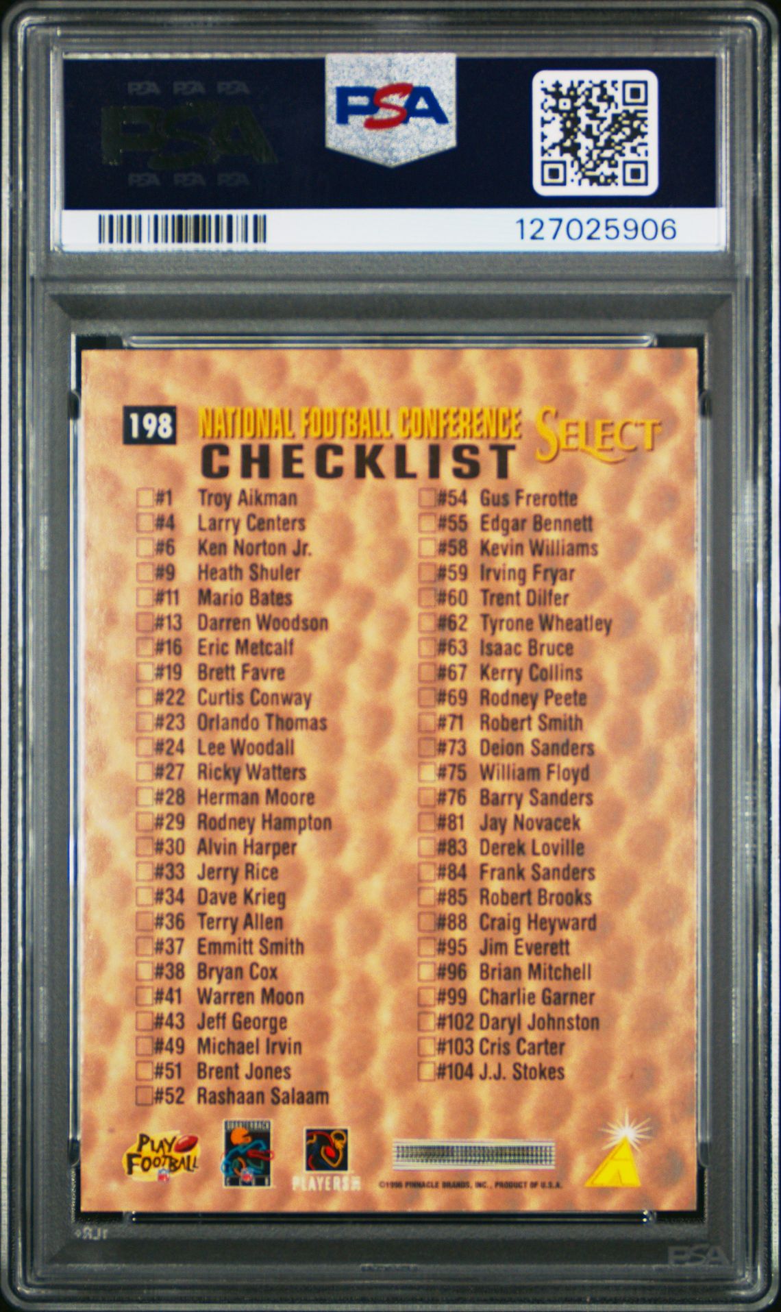 1996 Select Artist's Proof Emmitt Smith #198 (Artist's Proof) Mint 9 back