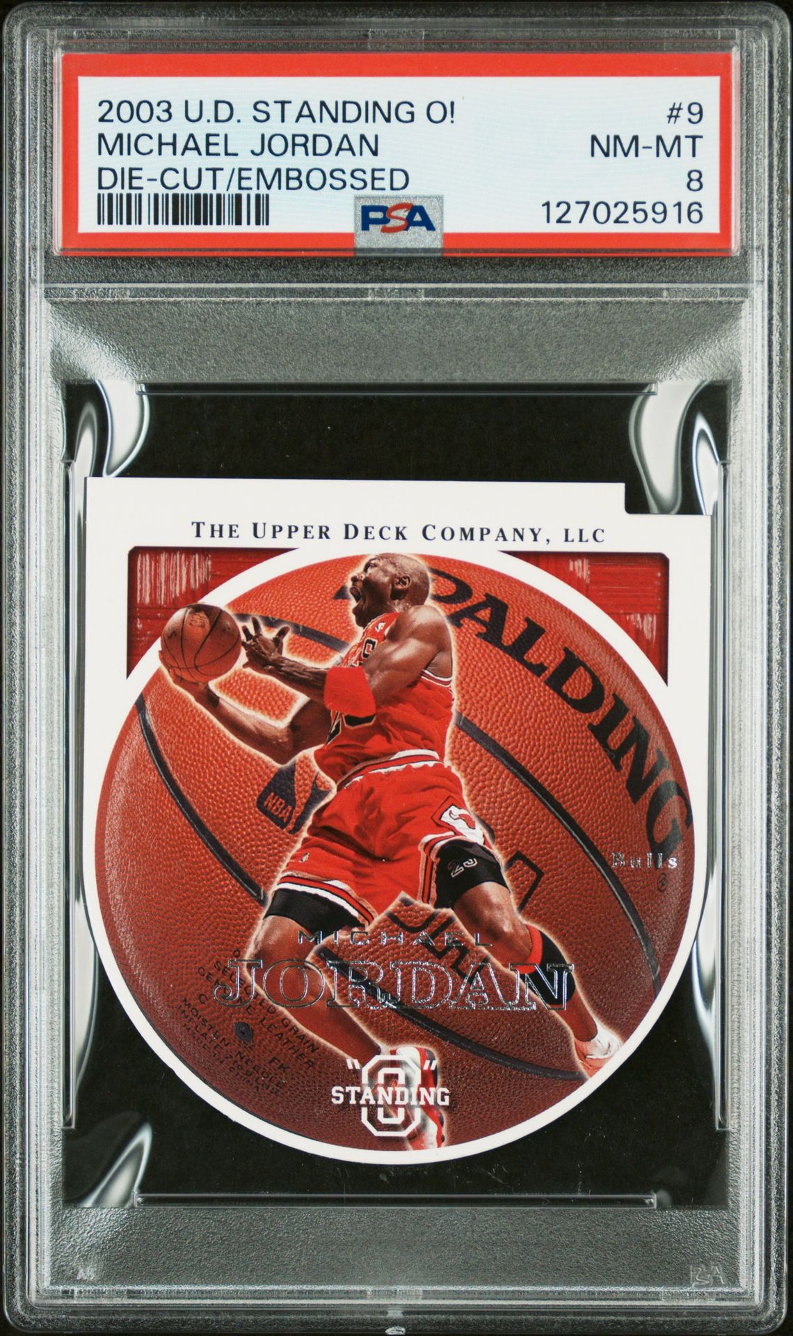 2003 Upper Deck Standing O! Michael Jordan #9 (Die-Cut/Embossed) Nm-Mt 8 front