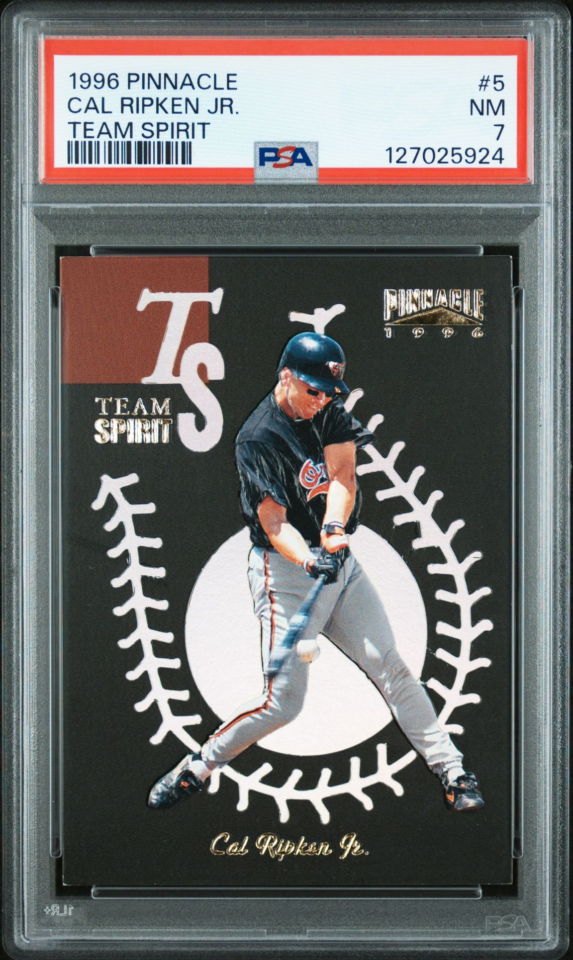 1996 Pinnacle Team Spirit Cal Ripken Jr. #5 (Team Spirit) Nm 7 front
