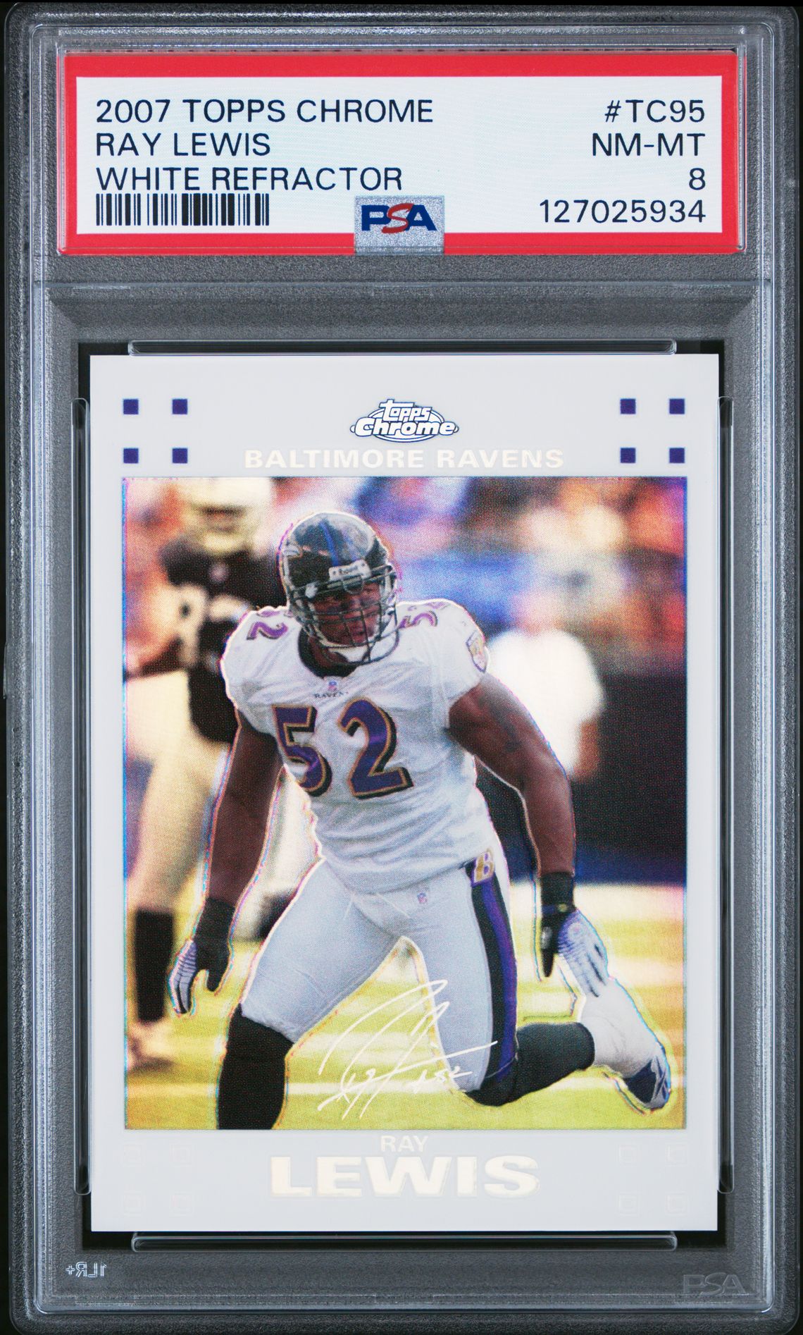 2007 Topps Chrome Ray Lewis #Tc95 (White Refractor) Nm-Mt 8 front