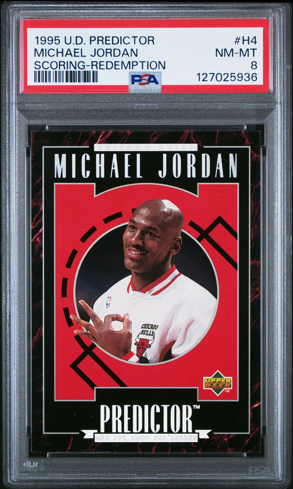 1995 Upper Deck Predictor Scoring Michael Jordan #H4 (Scoring-Redemption) Nm-Mt 8 front