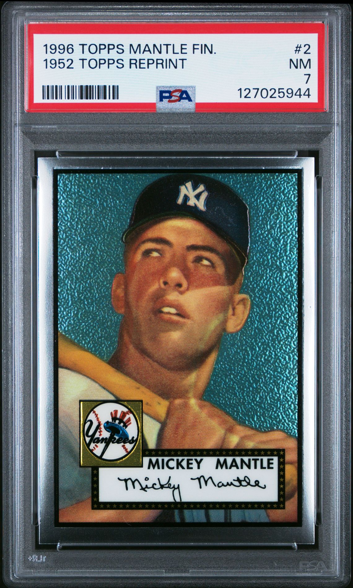 1996 Topps Mantle Finest 1952 Topps Reprint #2 Nm 7 front