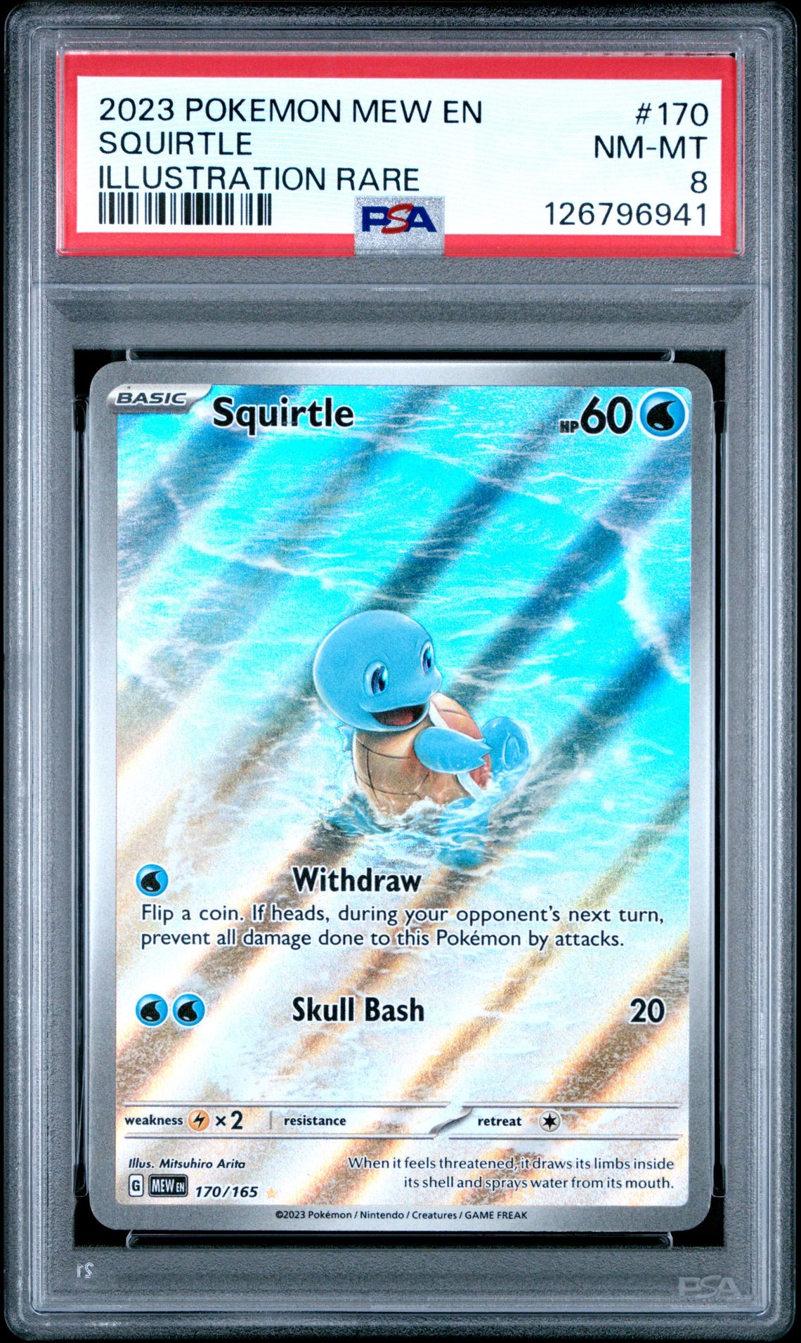 2023 Pokemon Mew En-151 Squirtle #170 (Illustration Rare) Nm-Mt 8 front