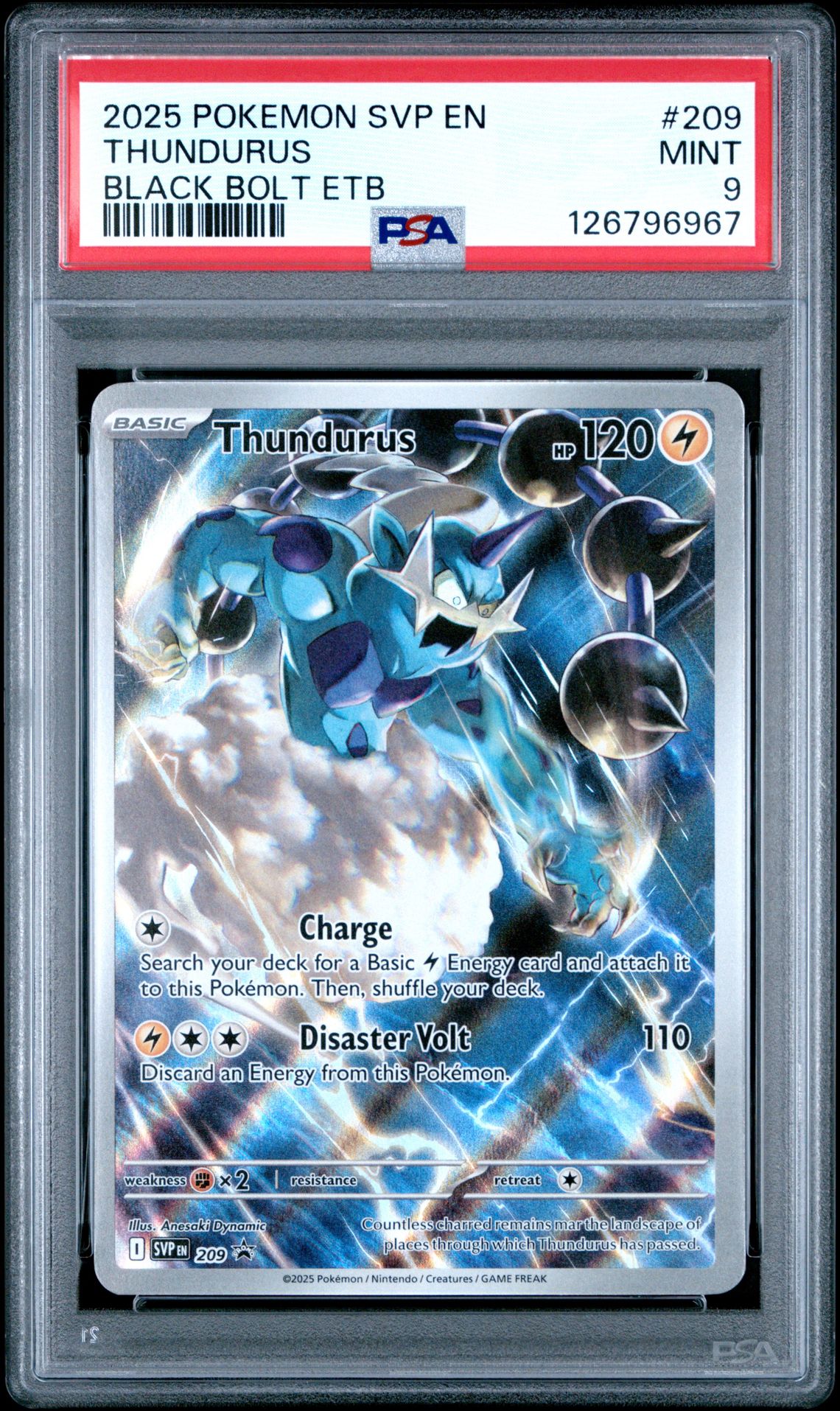 2025 Pokemon Svp En-Sv Black Star Promo Thundurus #209 (Black Bolt Etb) Mint 9 front