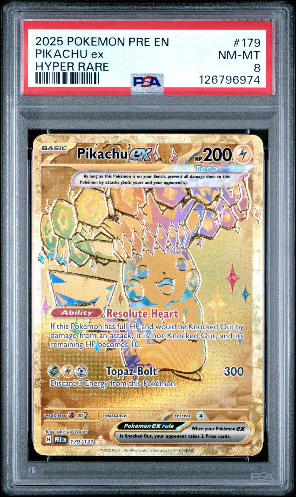 2025 Pokemon Pre En-Prismatic Evolutions Pikachu Ex #179 (Hyper Rare) Nm-Mt 8 front