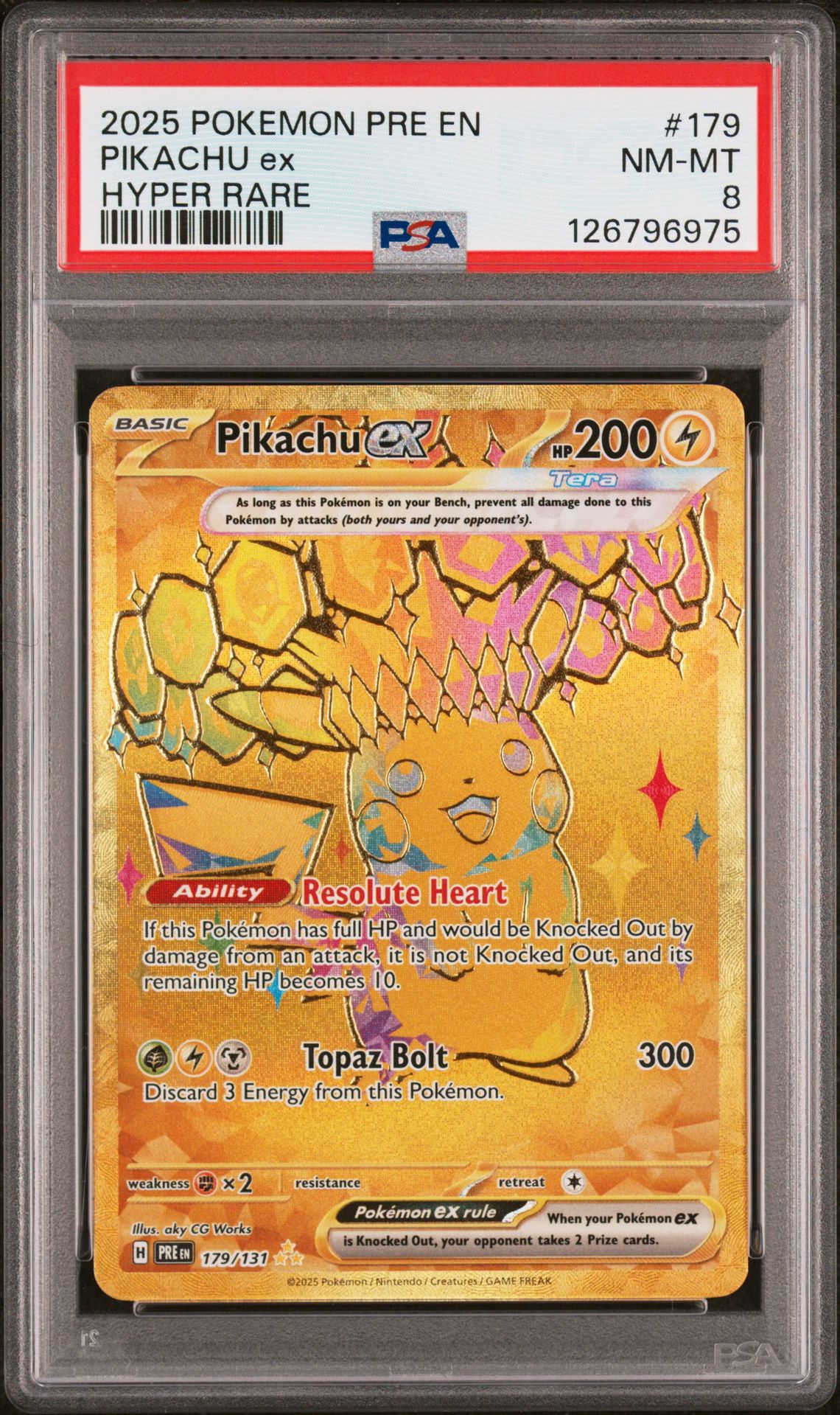 2025 Pokemon Pre En-Prismatic Evolutions Pikachu Ex #179 (Hyper Rare) Nm-Mt 8 front