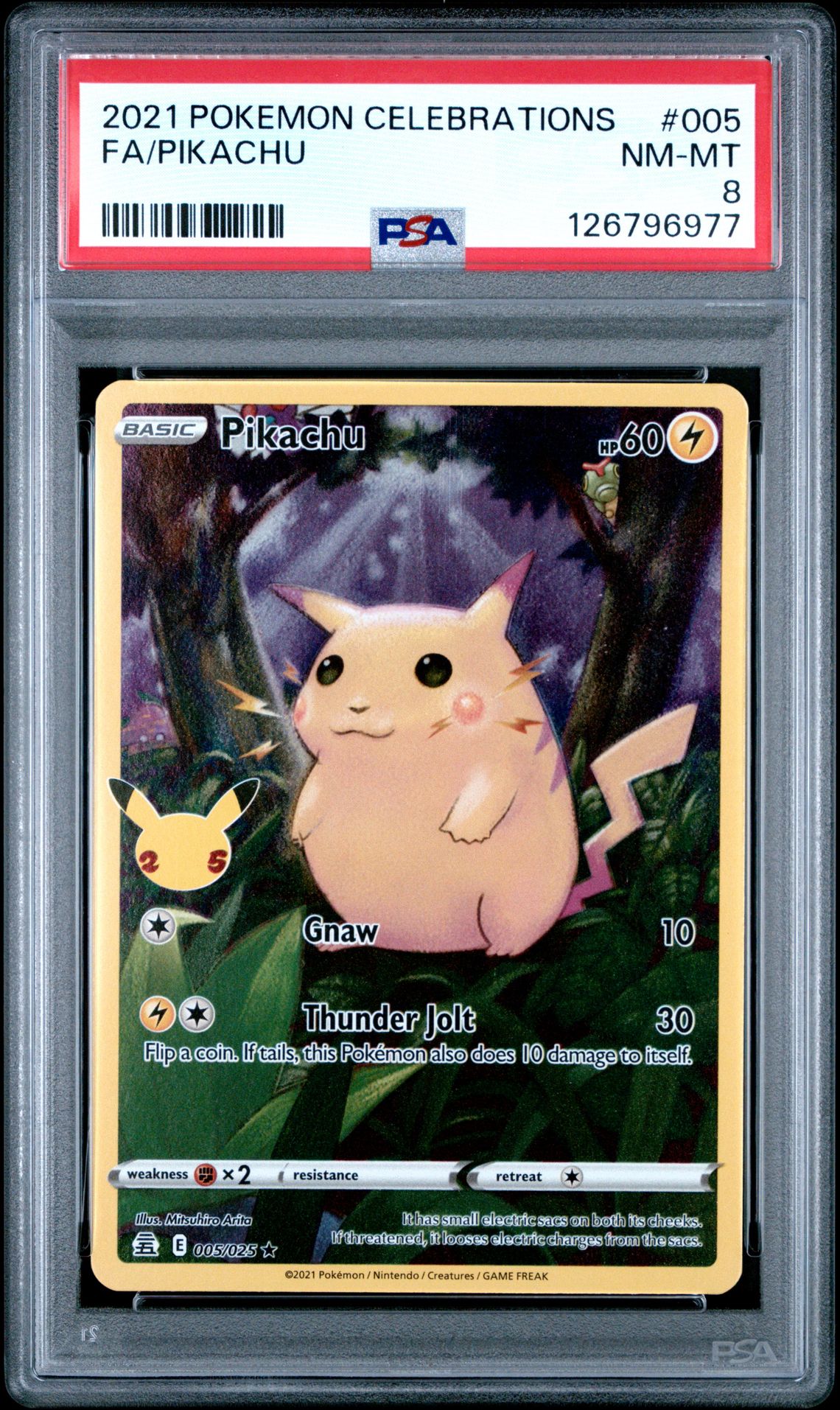 2021 Pokemon Celebrations Fa/Pikachu #005 Nm-Mt 8 front