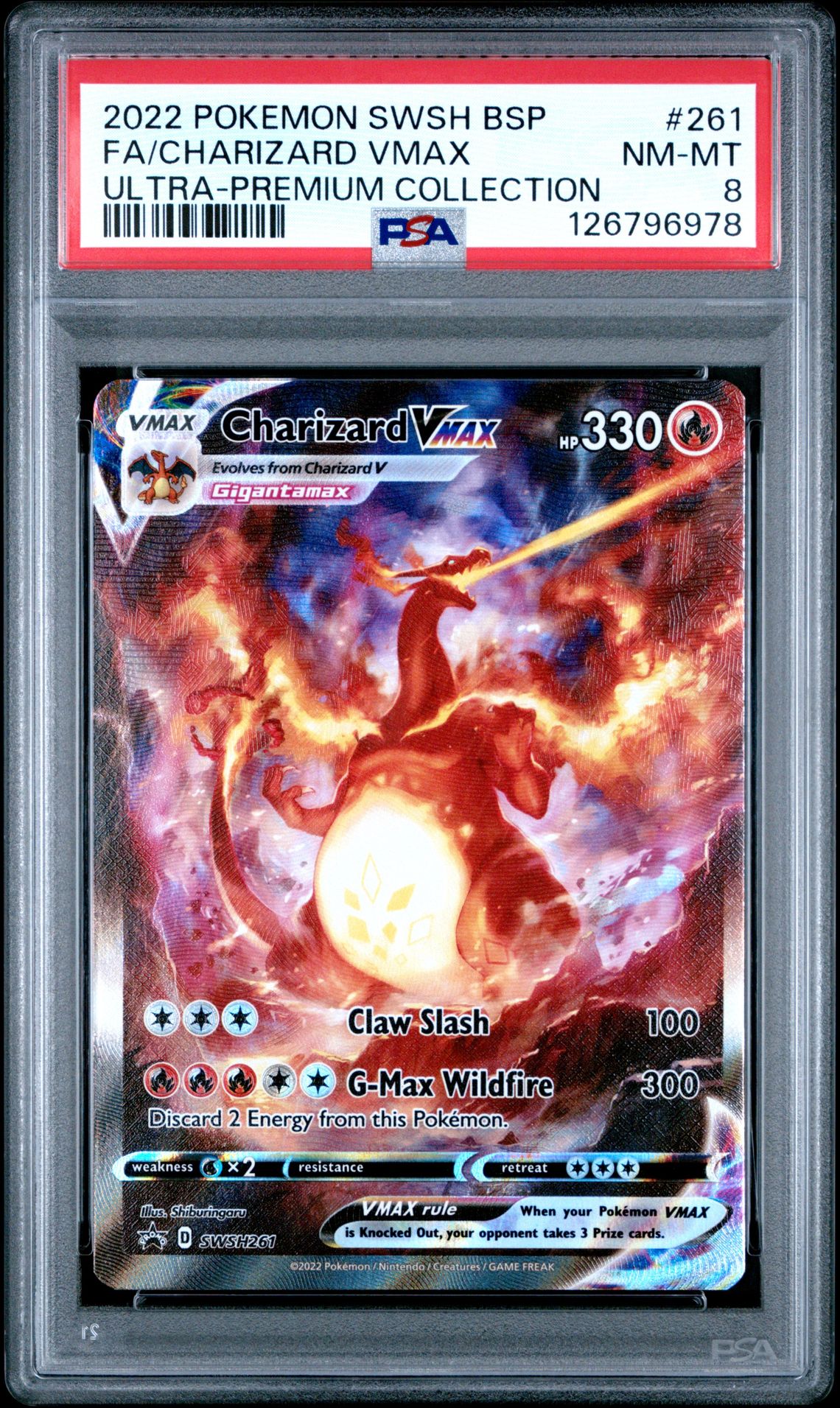 2022 Pokemon Swsh Black Star Promo Fa/Charizard Vmax #261 (Ultra-Premium Collection) Nm-Mt 8 front