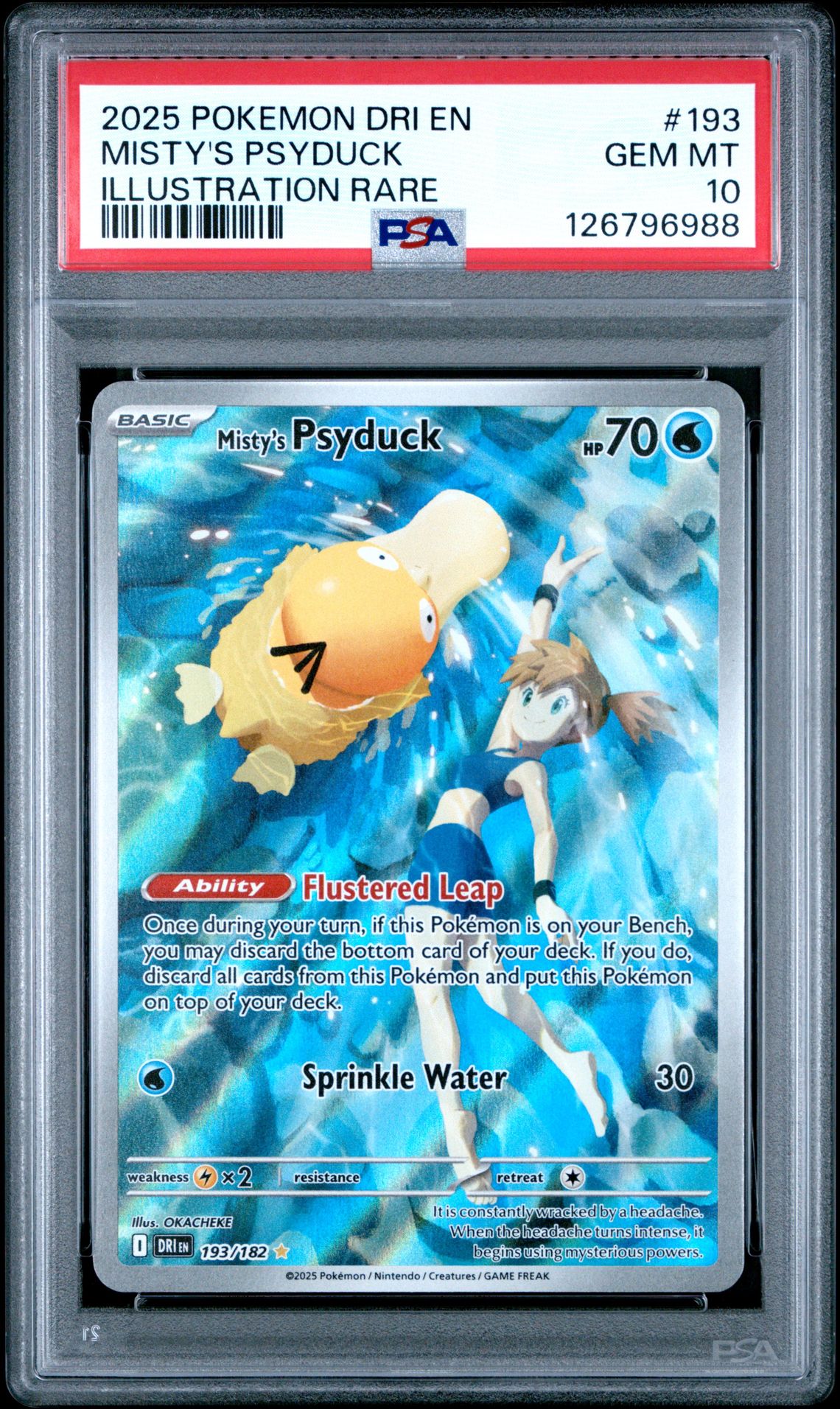 2025 Pokemon Dri En-Destined Rivals Misty's Psyduck #193 (Illustration Rare) Gem Mt 10 front