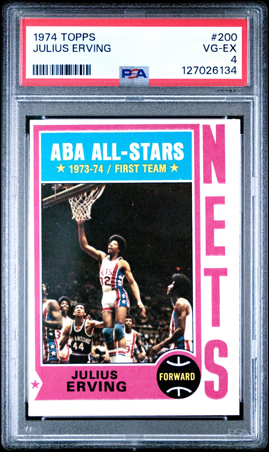 1974 Topps Julius Erving #200 Vg-Ex 4 front