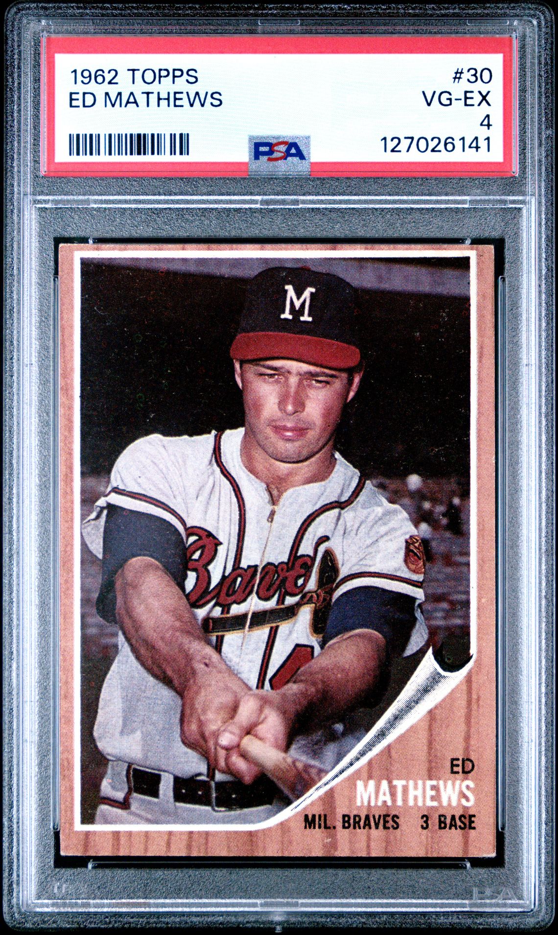 1962 Topps Ed Mathews #30 Vg-Ex 4 front