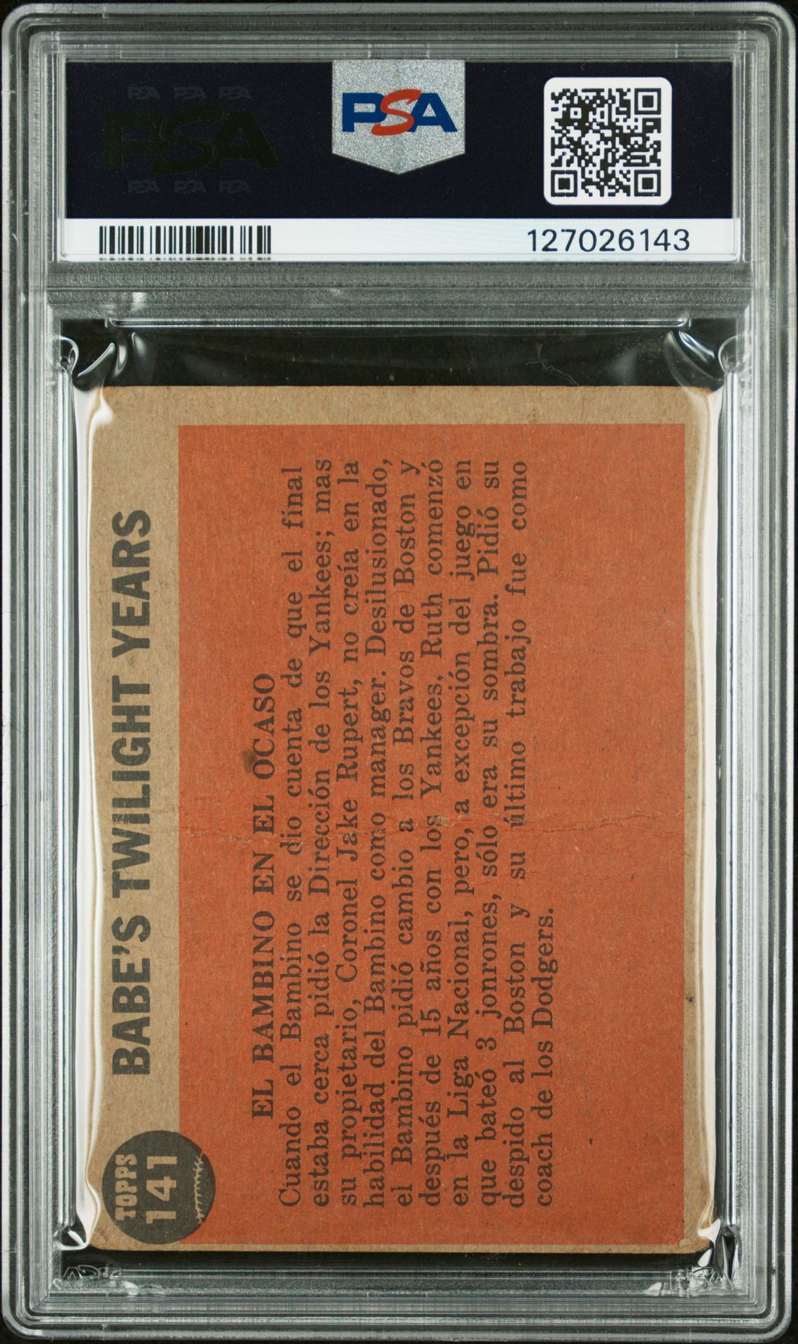 1962 Venezuela Topps Twilight Years #141 Pr 1 back