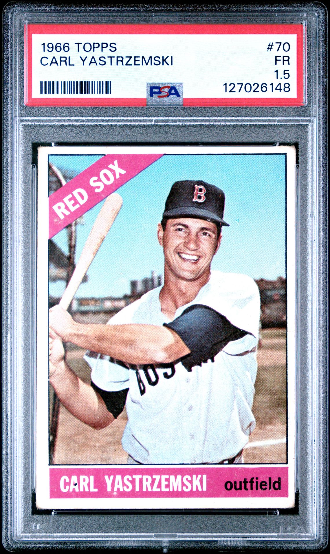 1966 Topps Carl Yastrzemski #70 Fr 1.5 front