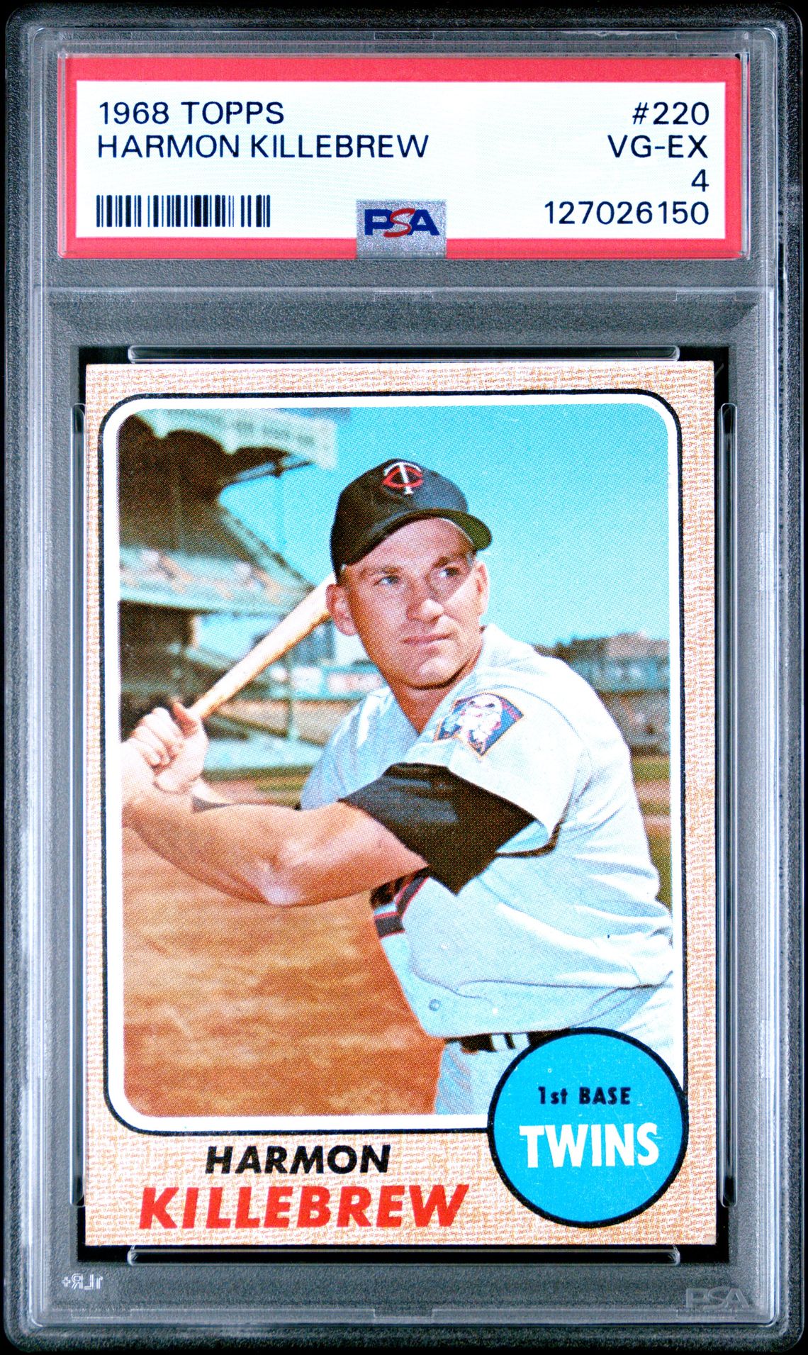 1968 Topps Harmon Killebrew #220 Vg-Ex 4 front