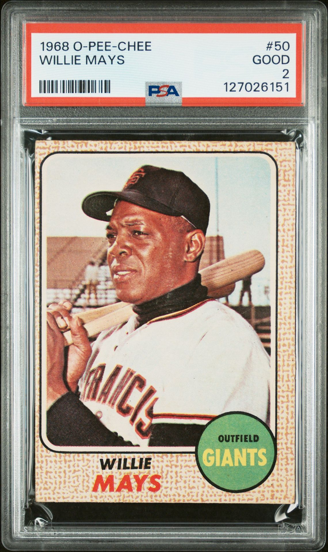 1968 O-Pee-Chee Willie Mays #50 Good 2 front