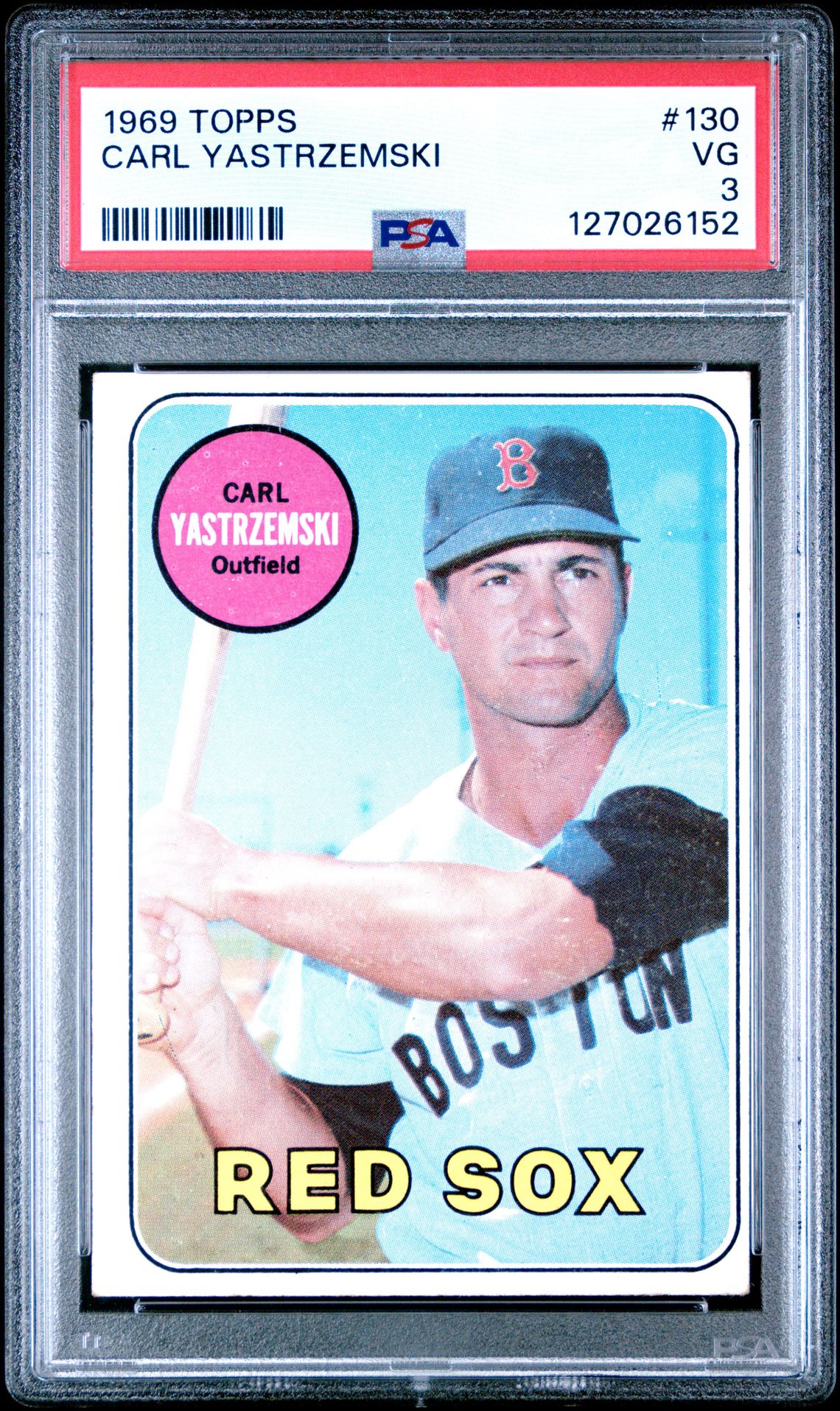 1969 Topps Carl Yastrzemski #130 Vg 3 front