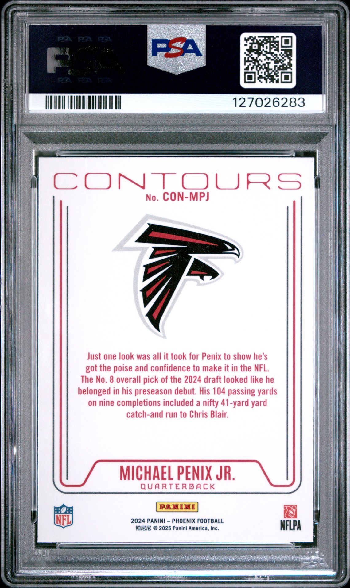 2024 Panini Phoenix Contours Michael Penix Jr. #Conmpj Mint 9 back