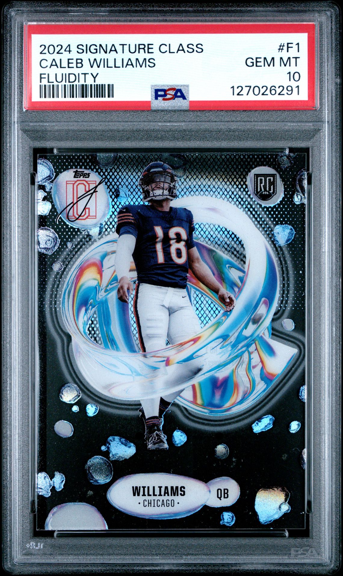 2024 Topps Signature Class Fluidity Caleb Williams #F1 Gem Mt 10 front