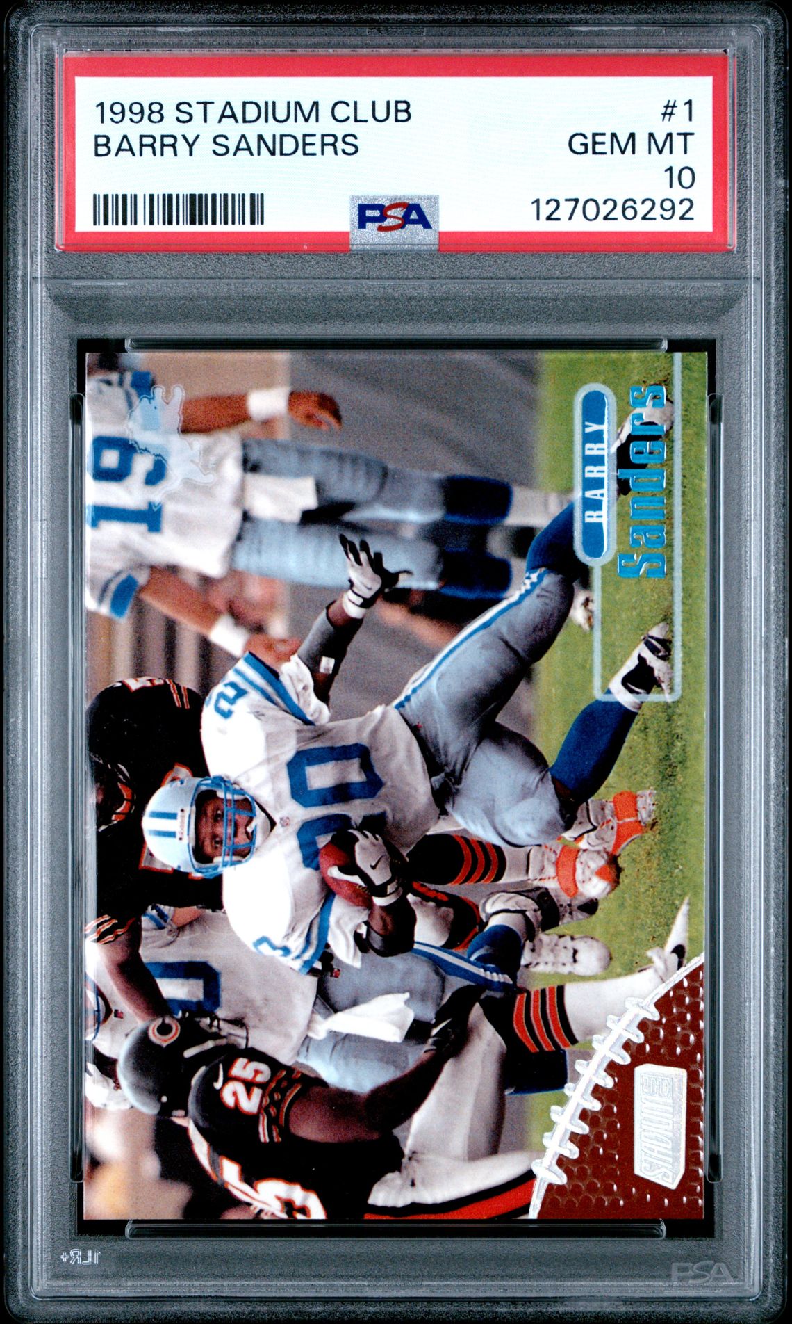 1998 Stadium Club Barry Sanders #1 Gem Mt 10 front