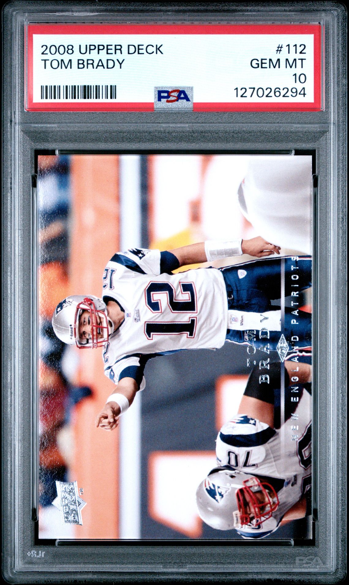 2008 Upper Deck Tom Brady #112 Gem Mt 10 front