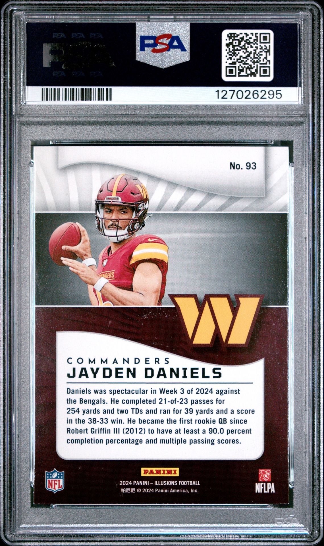2024 Panini Illusions Jayden Daniels #93 (Retail) Mint 9 back