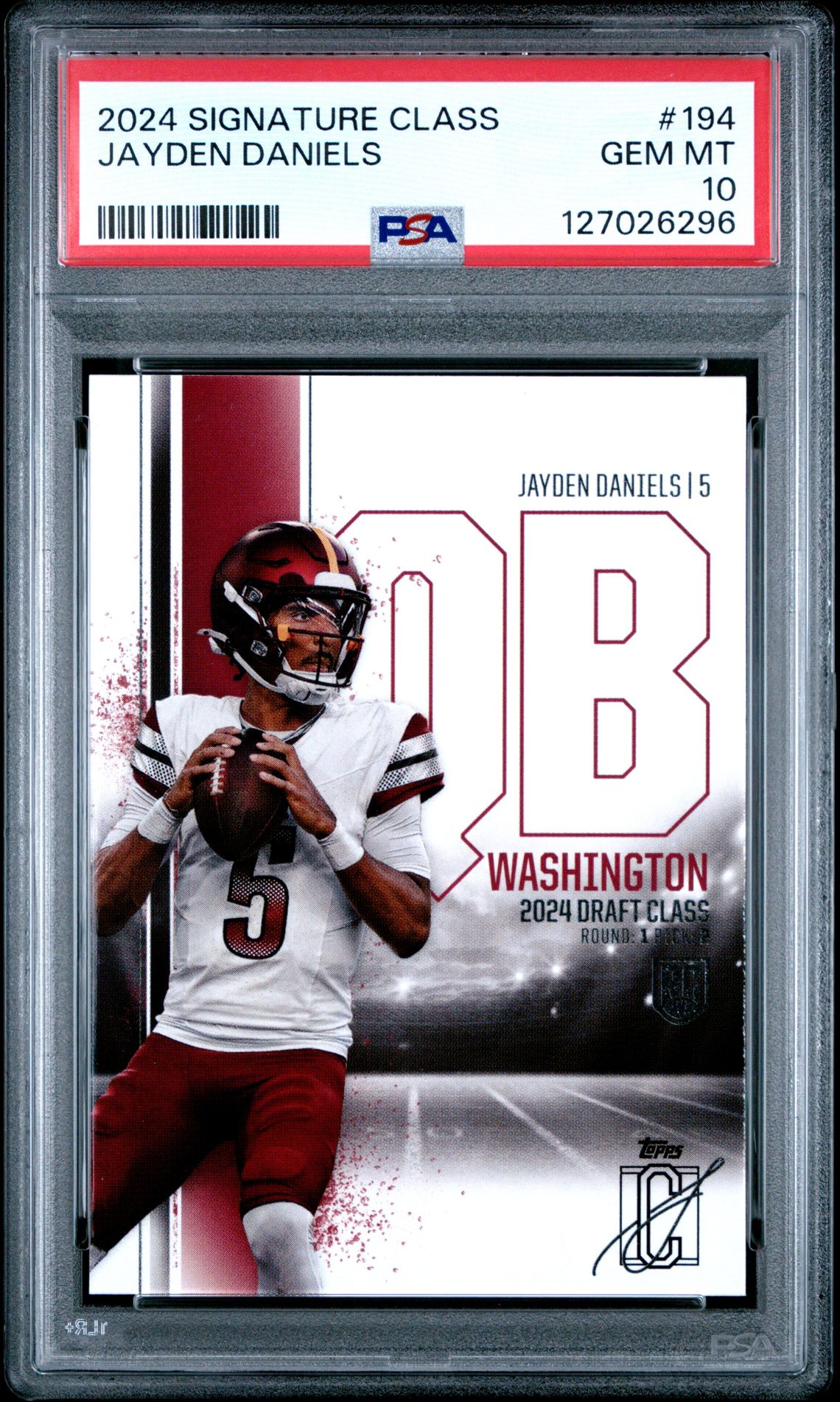 2024 Topps Signature Class Jayden Daniels #194 Gem Mt 10 front