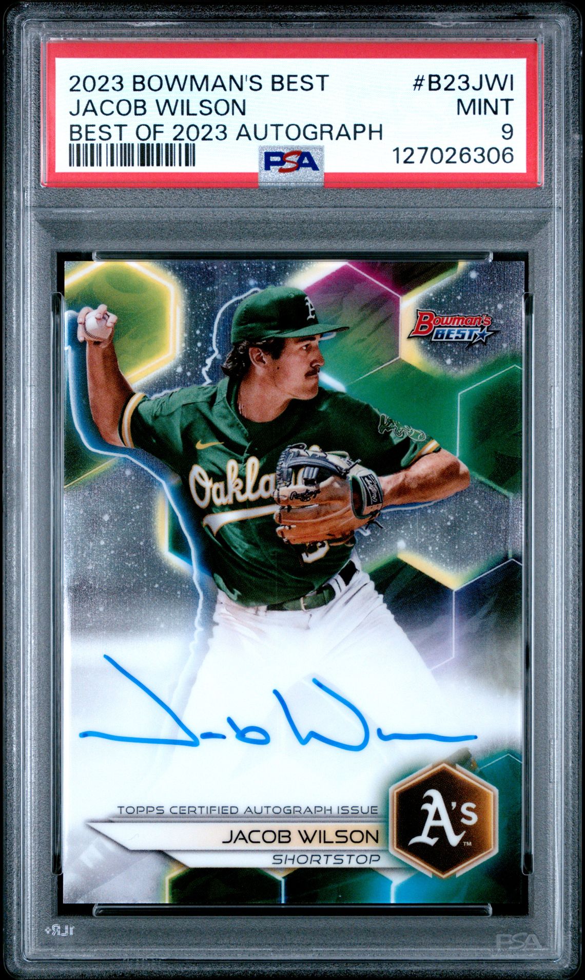 2023 Bowman's Best Best Of 2023 Autographs Jacob Wilson #B23Jwi Mint 9 front