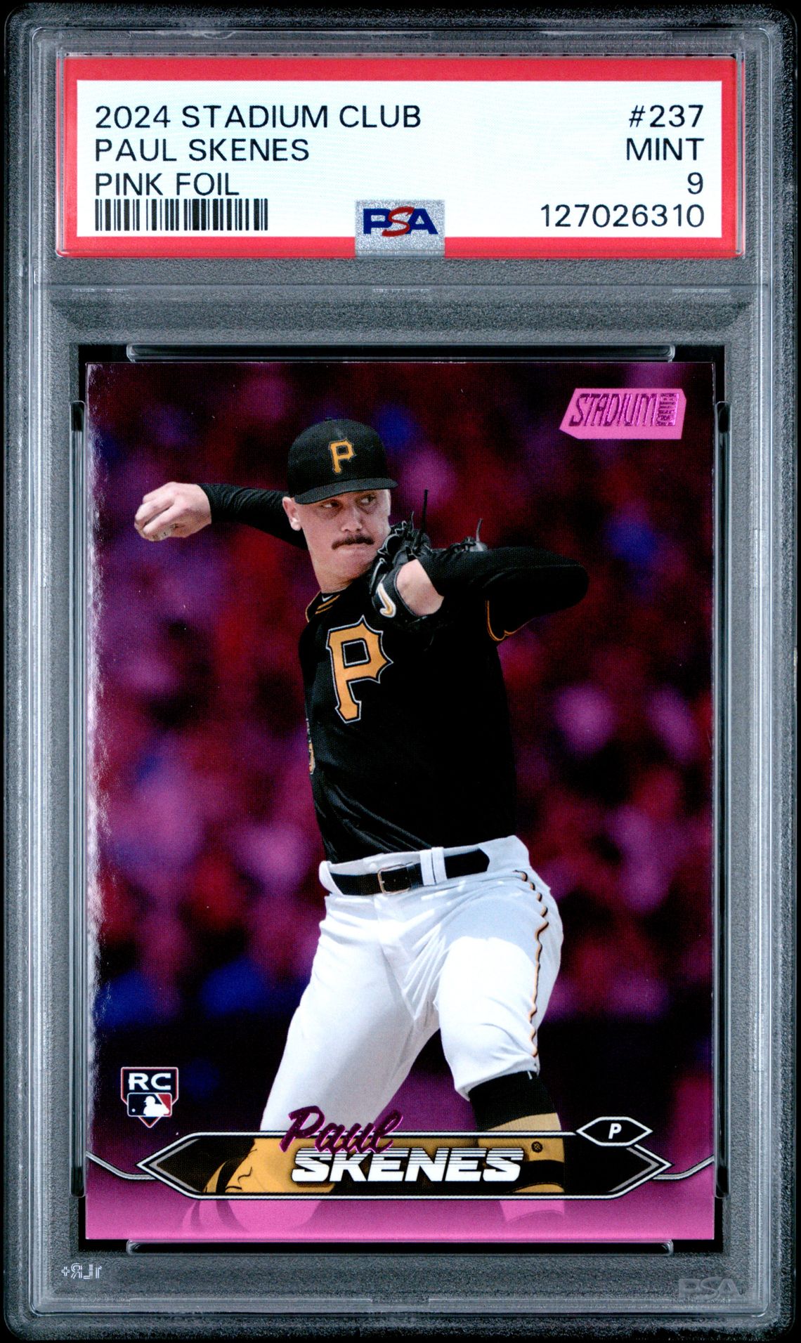 2024 Topps Stadium Club Paul Skenes #237 (Pink Foil) Mint 9 front