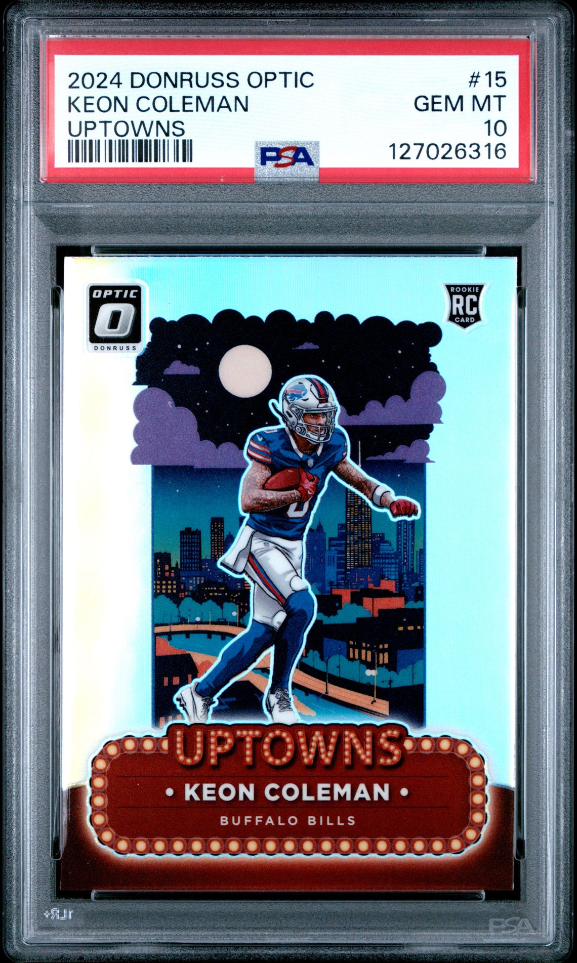2024 Panini Donruss Optic Uptowns Keon Coleman #15 Gem Mt 10 front