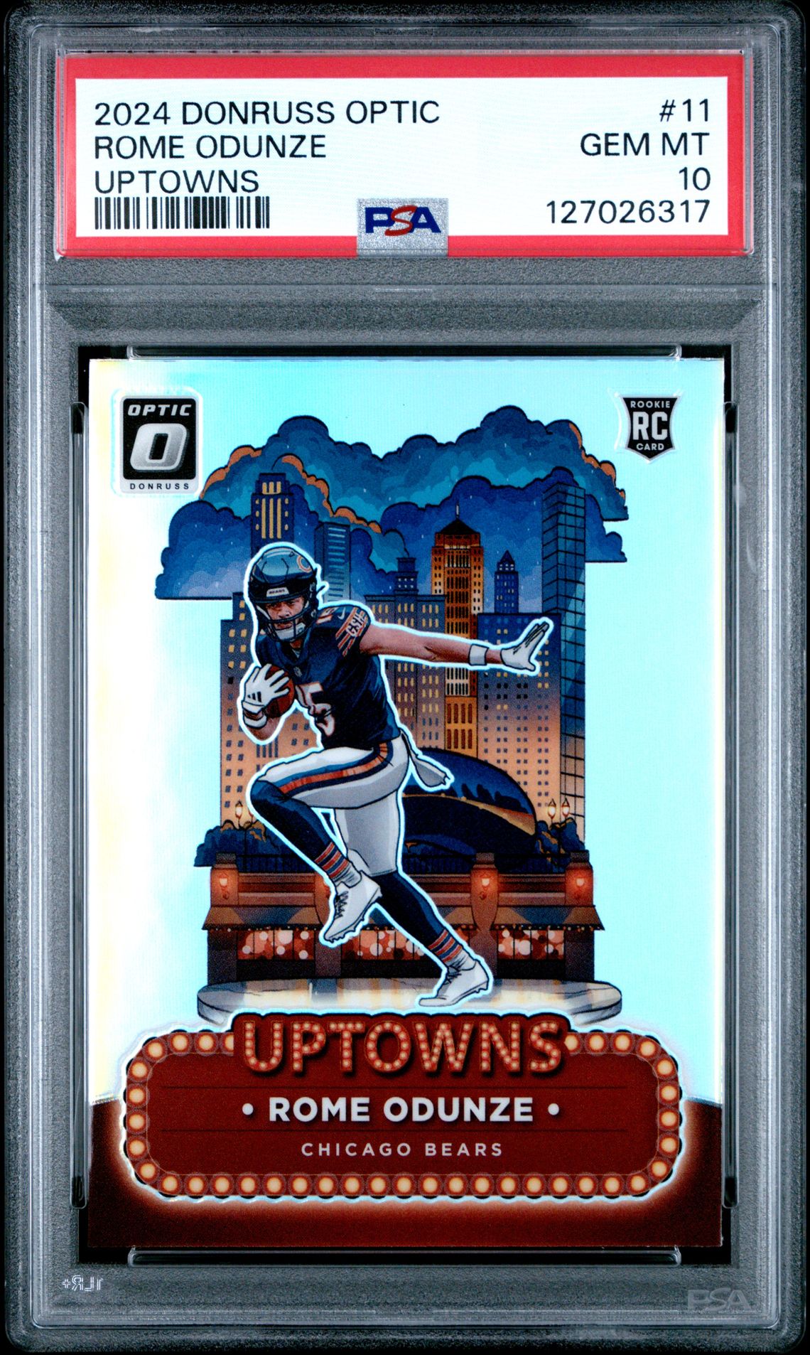 2024 Panini Donruss Optic Uptowns Rome Odunze #11 Gem Mt 10 front