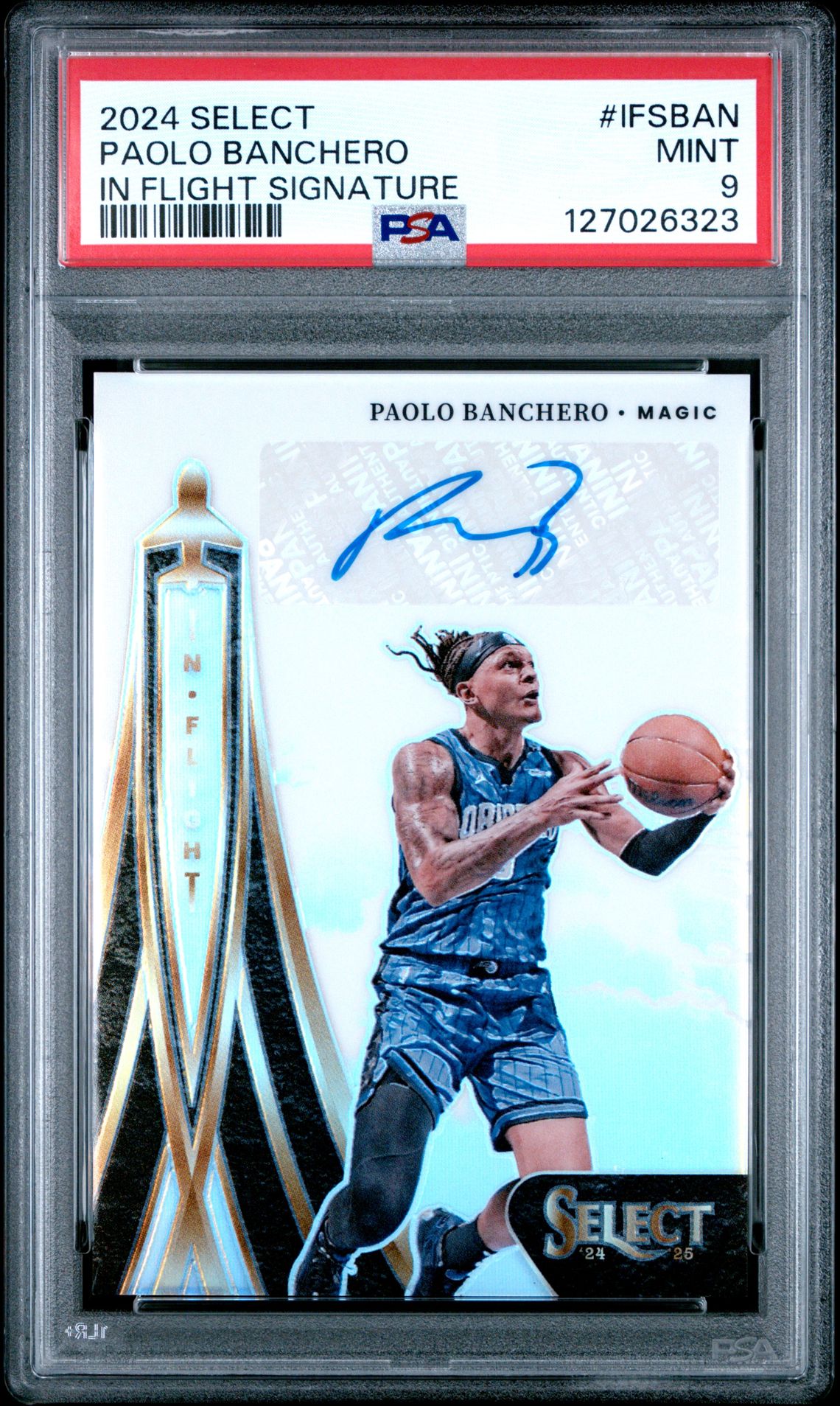 2024 Panini Select In Flight Signatures Paolo Banchero #Ifsban Mint 9 front