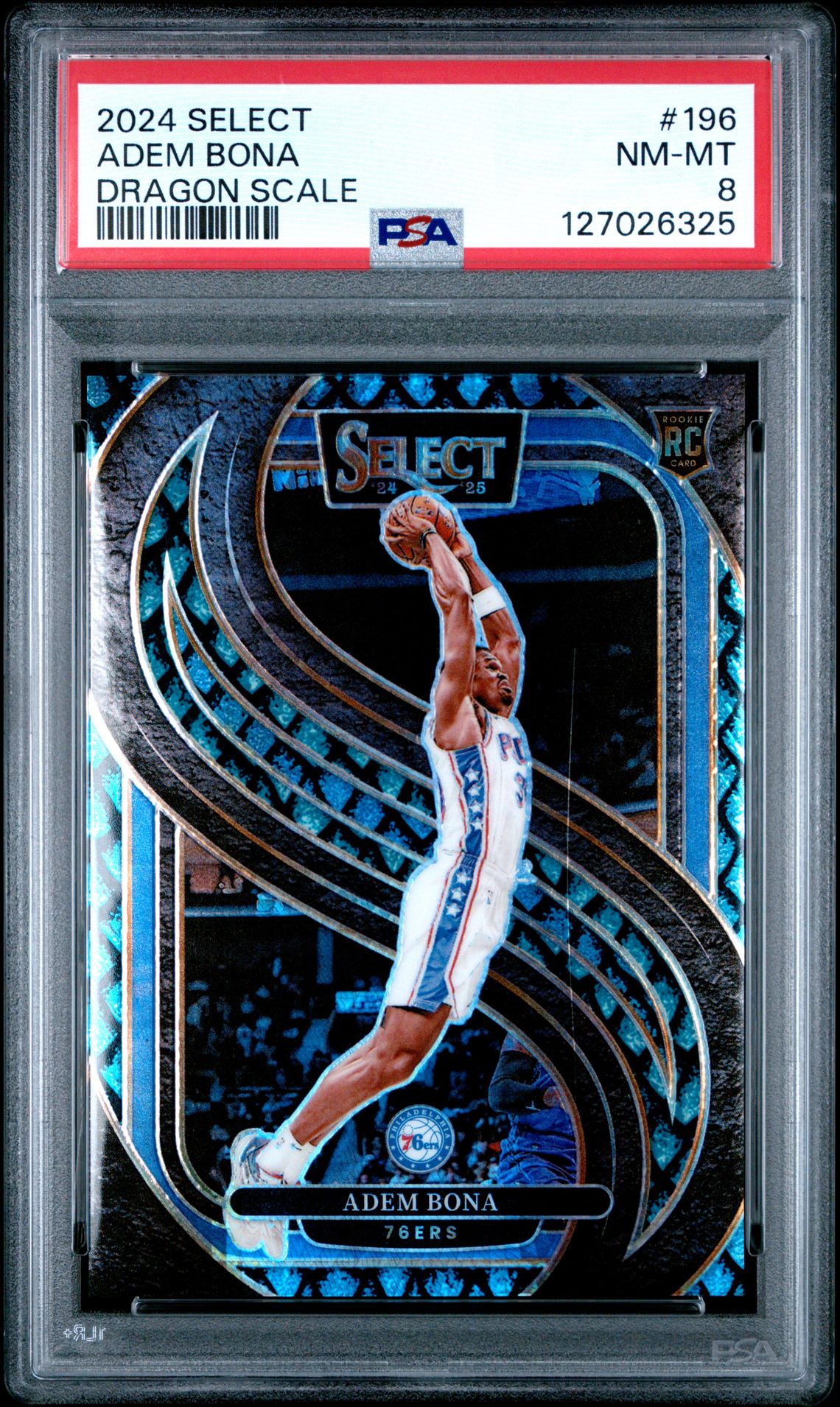 2024 Panini Select Adem Bona #196 (Dragon Scale) Nm-Mt 8 front