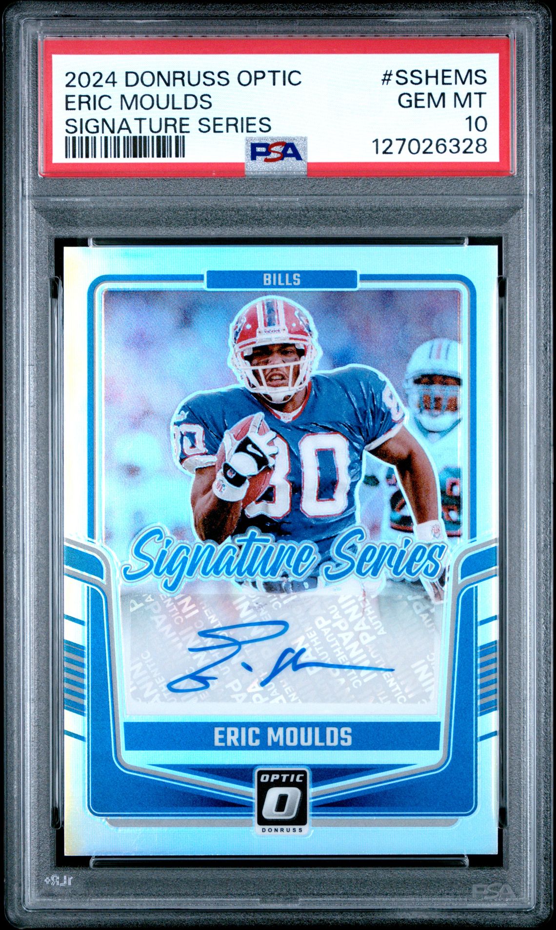 2024 Panini Donruss Optic Signature Series Eric Moulds #Sshems Gem Mt 10 front