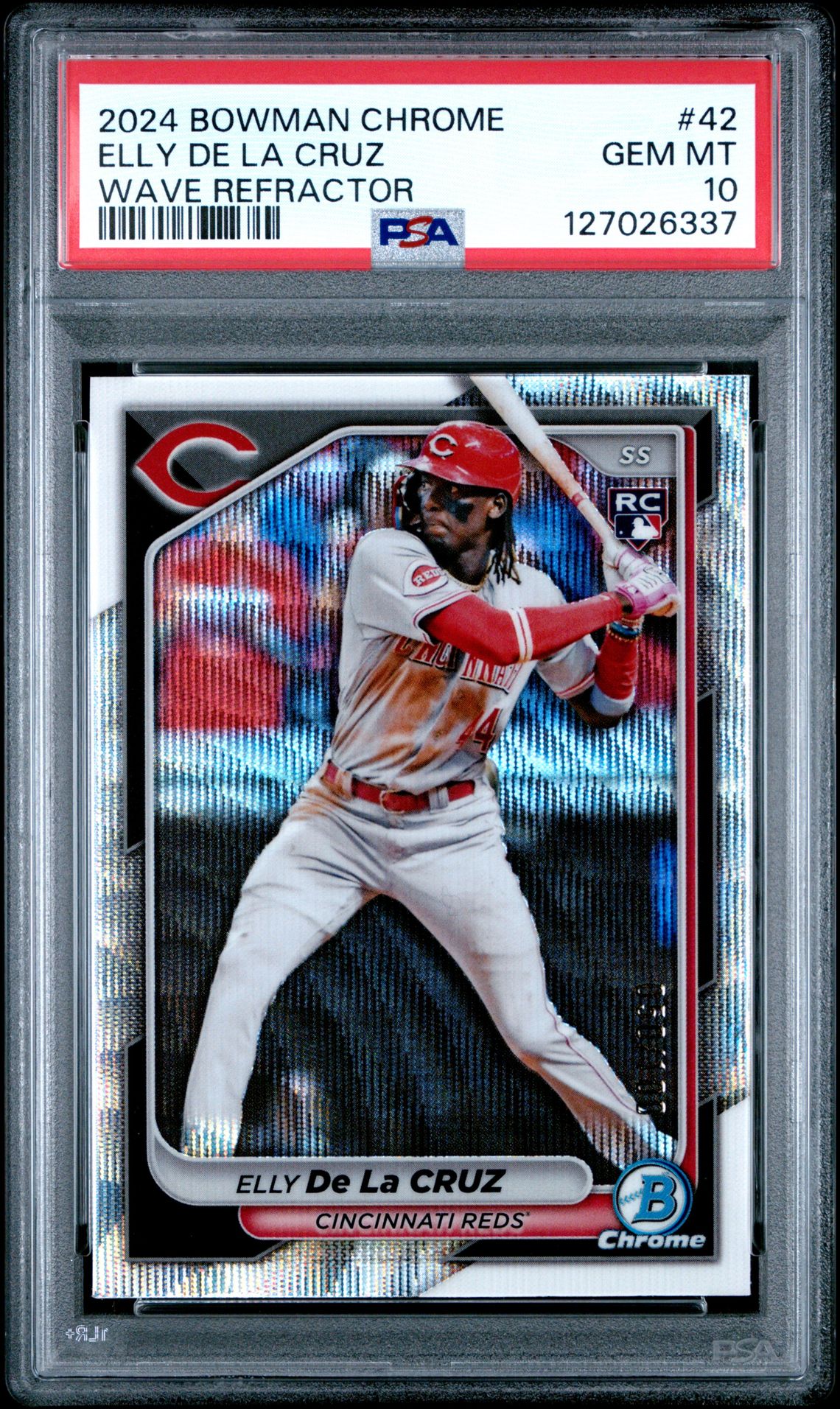 2024 Bowman Chrome Elly De La Cruz #42 (Wave Refractor) Gem Mt 10 front