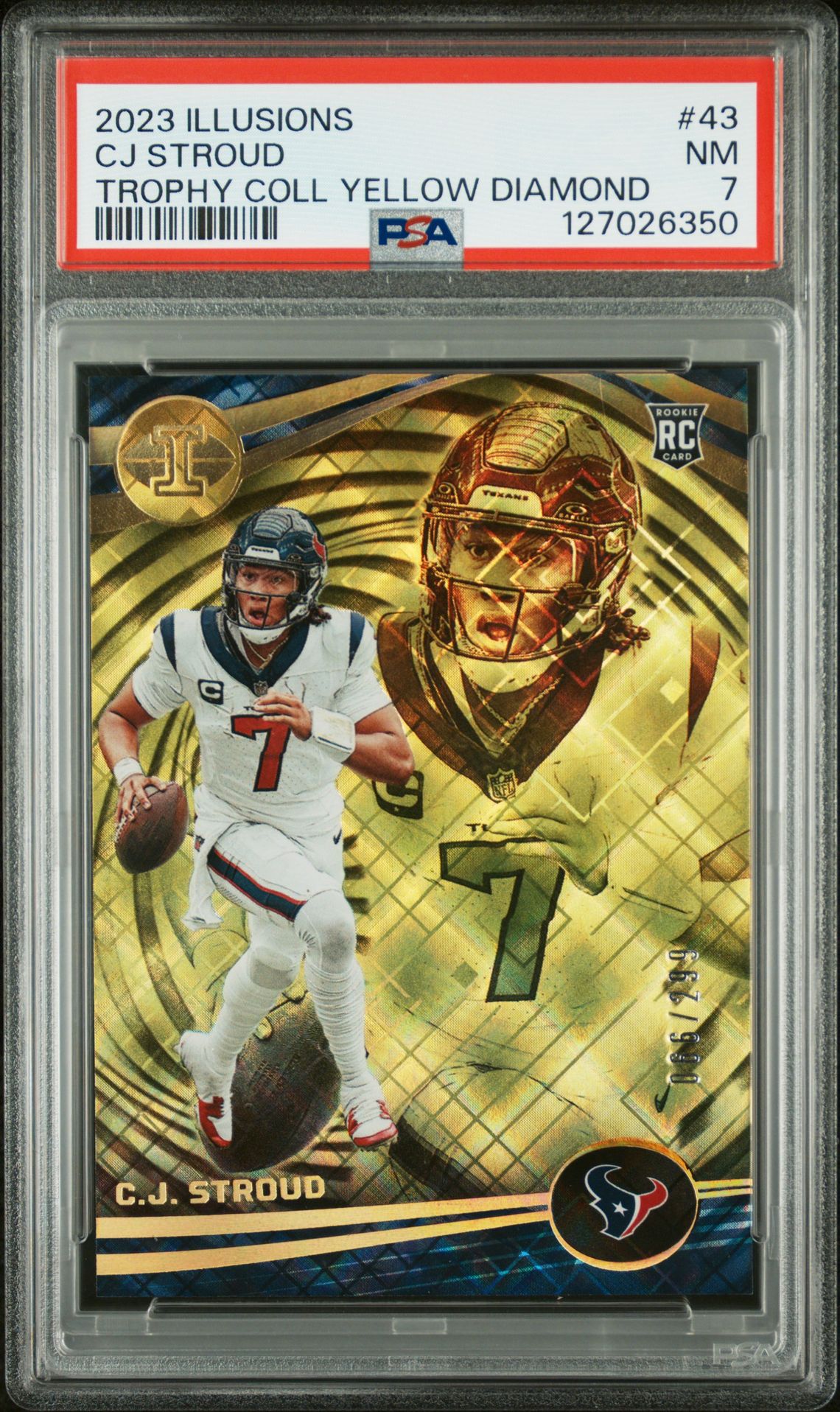 2023 Panini Illusions Cj Stroud #43 (Trophy Coll Yellow Diamond) Nm 7 front