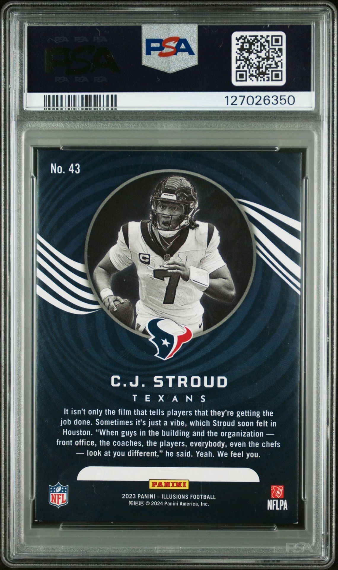 2023 Panini Illusions Cj Stroud #43 (Trophy Coll Yellow Diamond) Nm 7 back