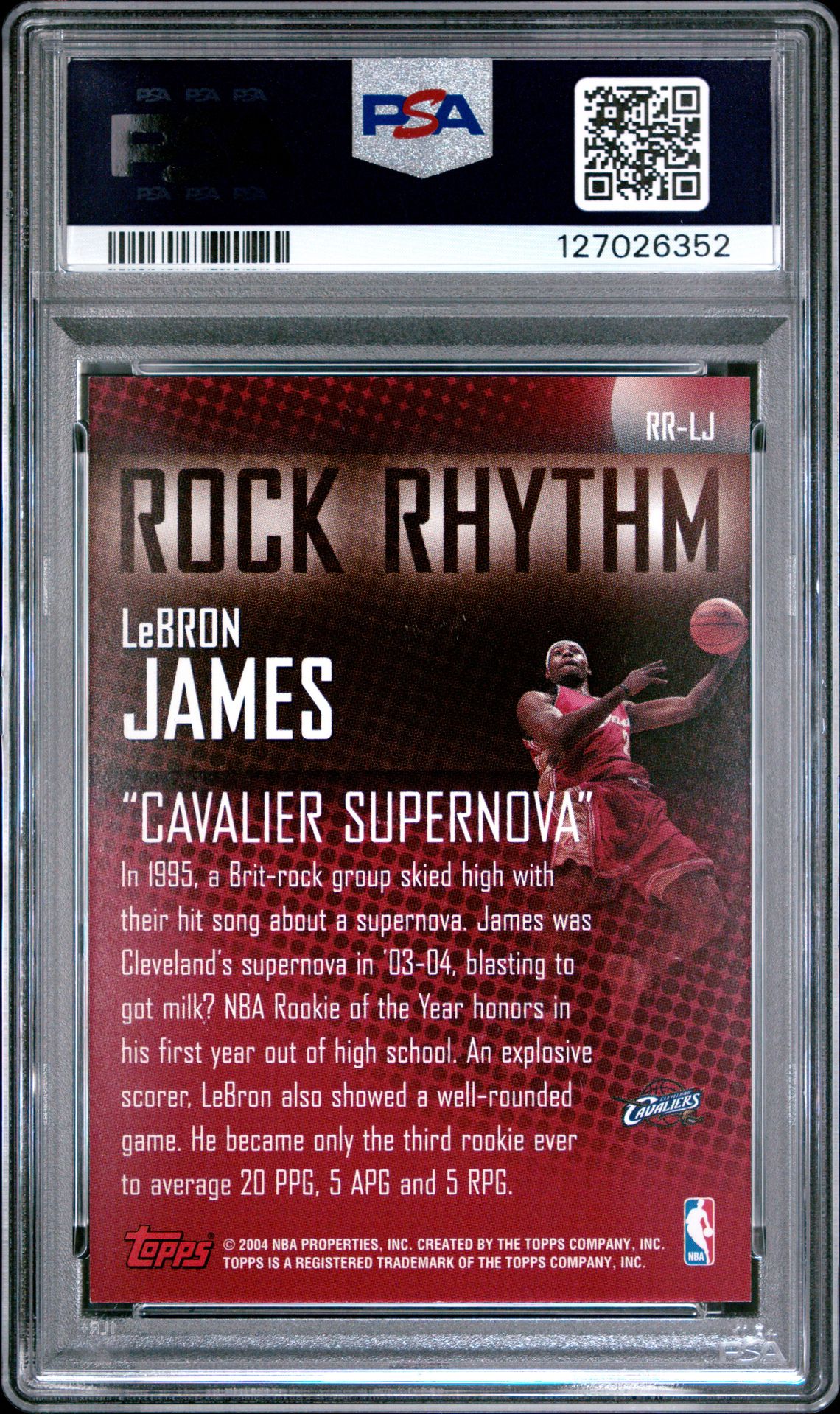2004 Topps Rock Rhythm Lebron James #Rr-Lj (Rock Rhythm) Nm-Mt 8 back