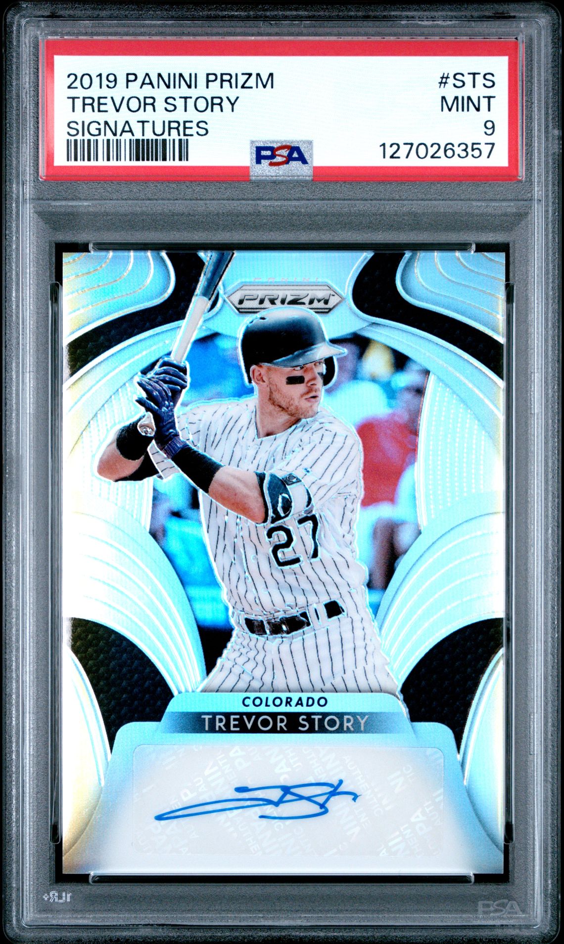 2019 Panini Prizm Signatures Trevor Story #Sts (Signatures) Mint 9 front