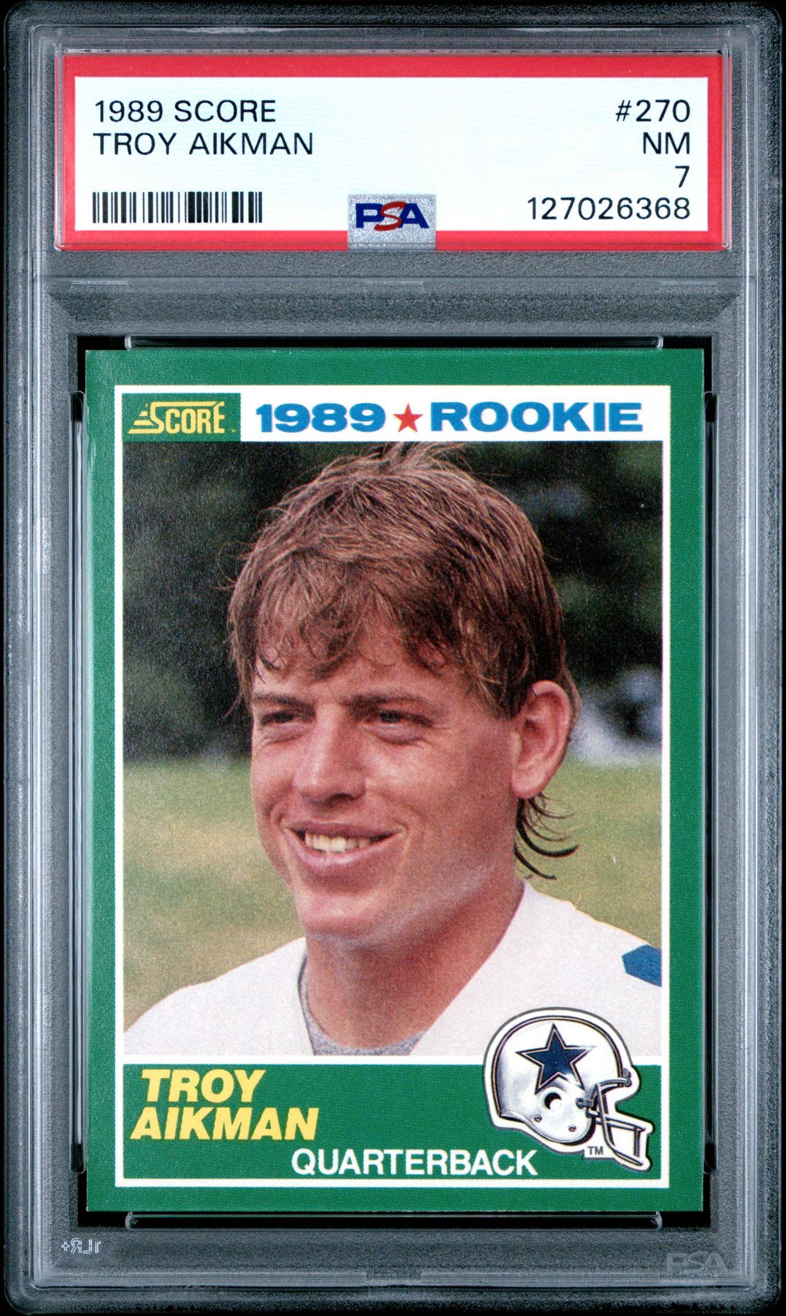 1989 Score Troy Aikman #270 Nm 7 front
