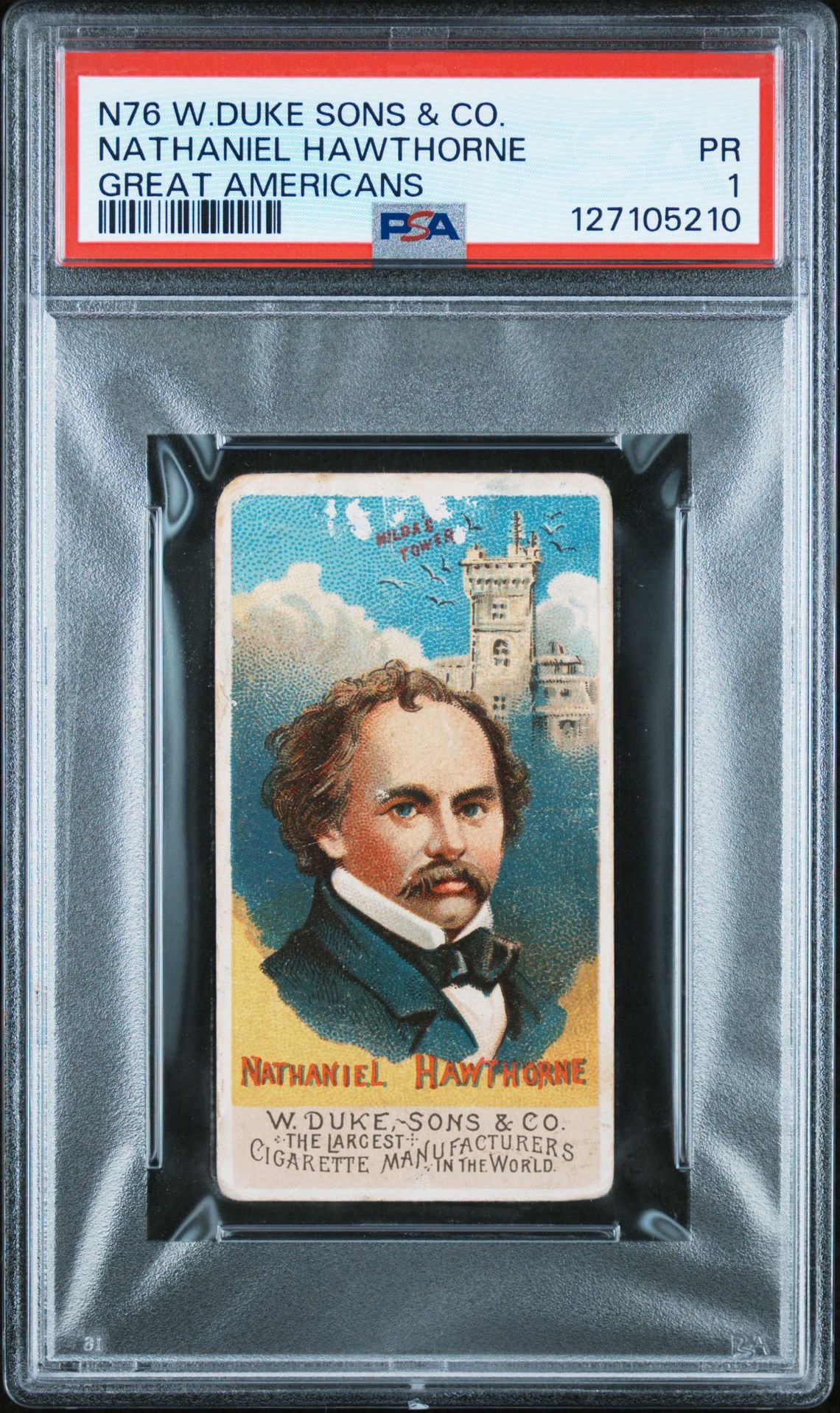 1888 N76 W.DUKE SONS & CO. GREAT AMERICANS Nathaniel Hawthorne front