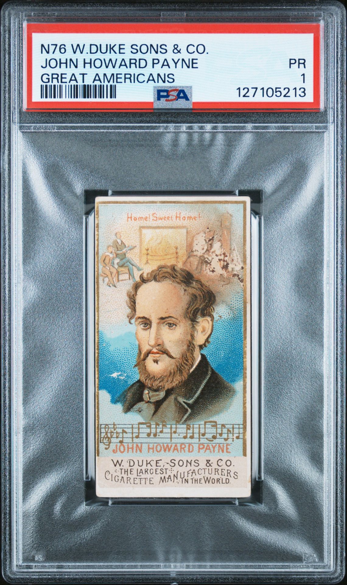 1888 N76 W.DUKE SONS & CO. GREAT AMERICANS John Howard Payne front