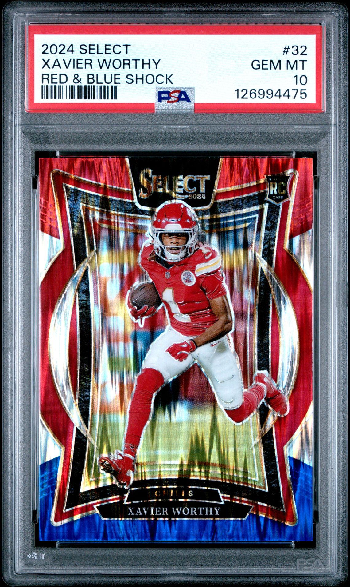 2024 Panini PANINI SELECT RED & BLUE SHOCK #32 Xavier Worthy front