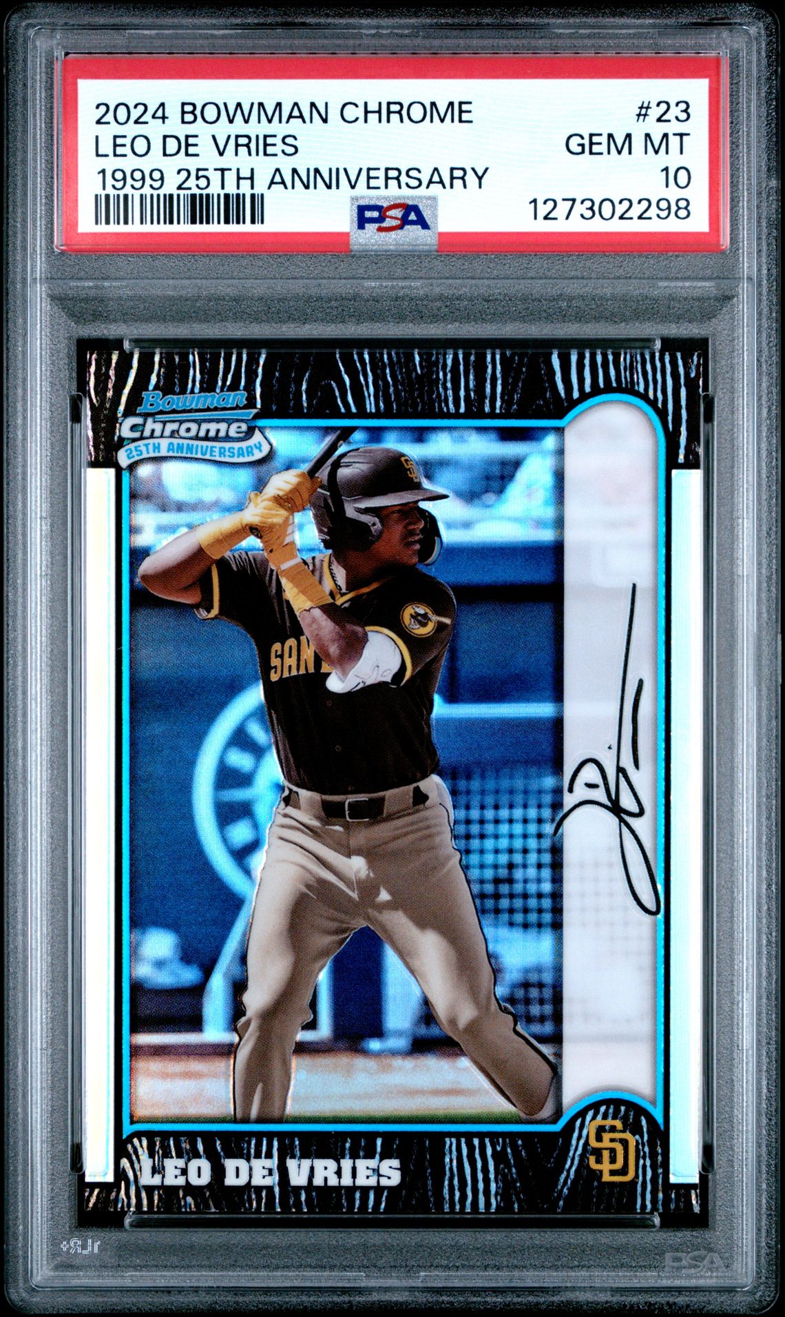 2024 Bowman Chrome BOWMAN CHROME 1999 BOWMAN CHROME 25TH ANNIVERSARY #23 Leo De Vries front