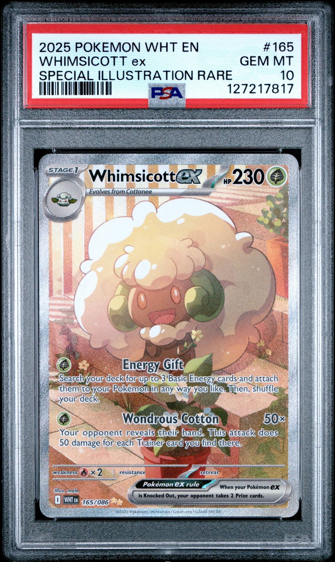 2025 Pokemon POKEMON WHT EN-WHITE FLARE SPECIAL ILLUSTRATION RARE #165 Whimsicott Ex front