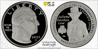 2025-S 25C Juliette Gordon Low Silver First Strike PR70DCAM