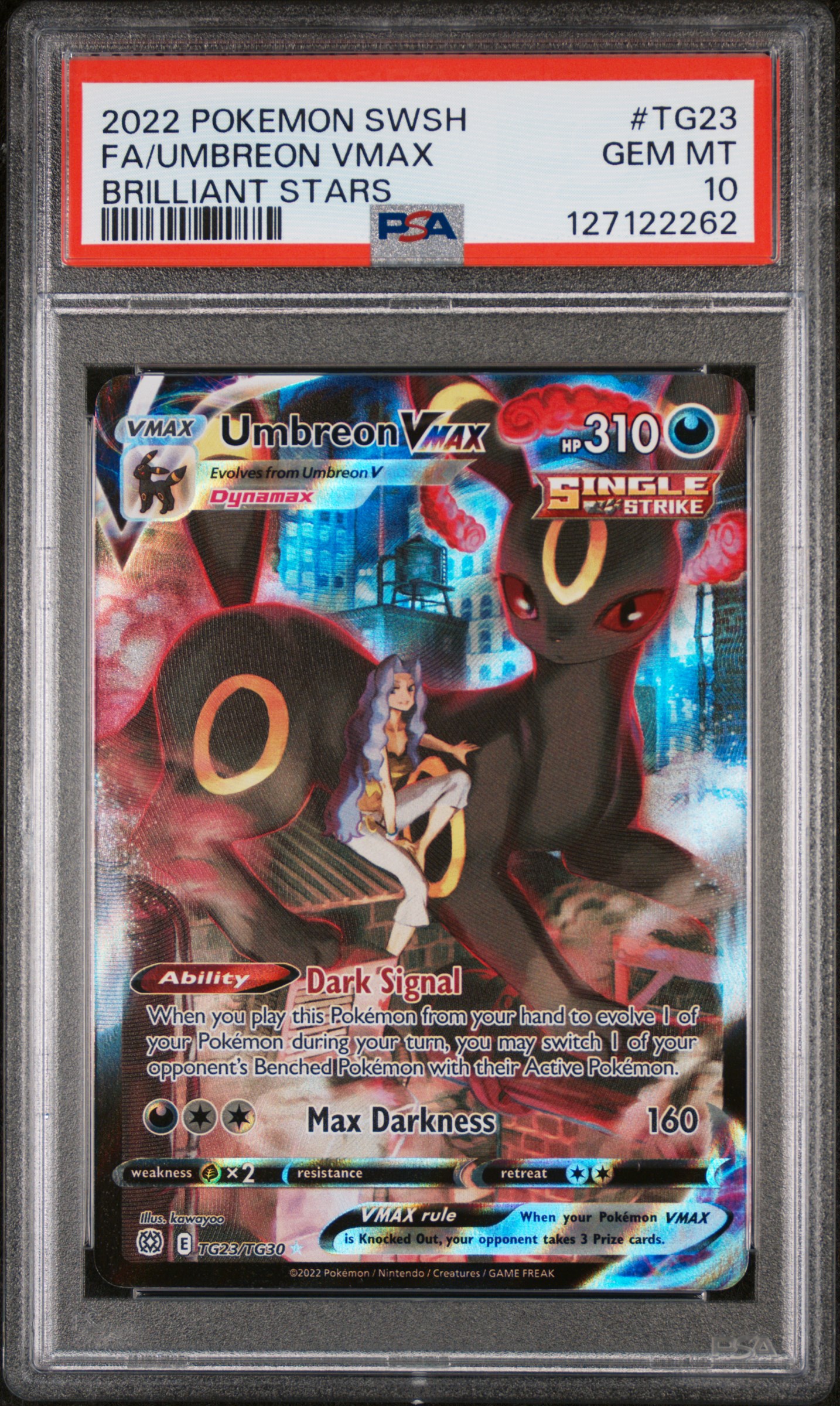 2022 #TG23 Full Art/Umbreon Vmax PSA 10 Sword & Shield Brilliant Stars