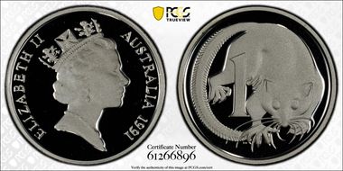 1991 1C Silver PR70DCAM